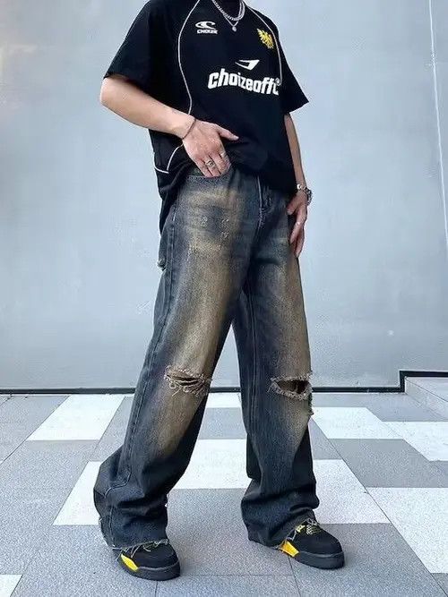 Japanese Brand × Jean Distressed Baggy Flared Denim Jeans Size US 32 / EU 48 - 2 Thumbnail