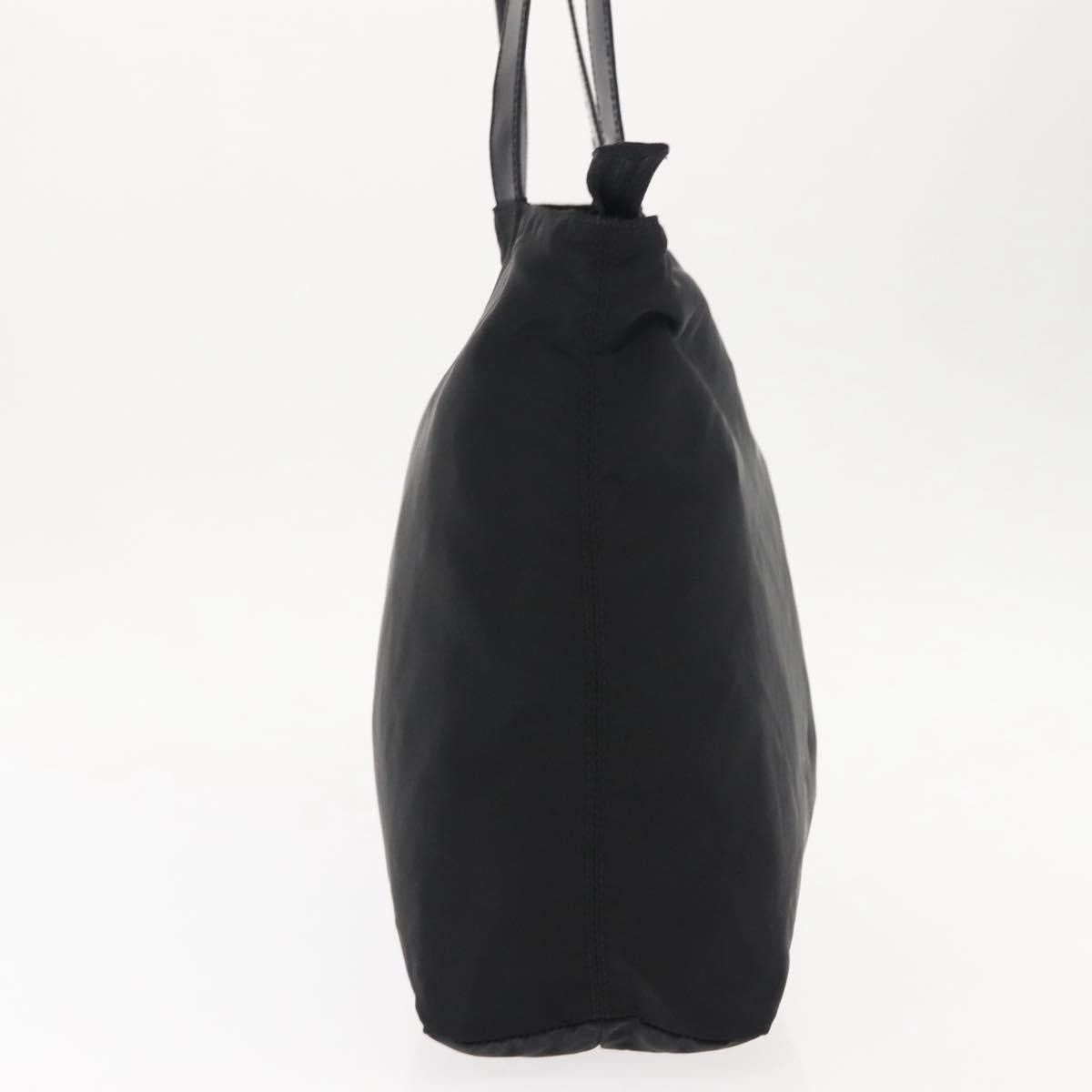 CELINE Tote Bag Nylon Enamel Black Gold