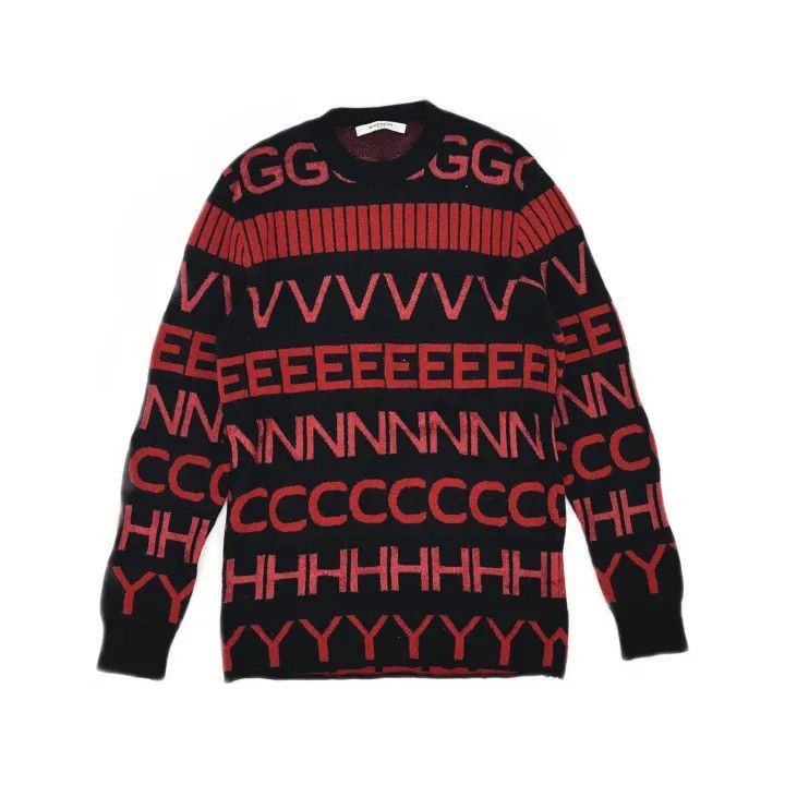 Givenchy Givenchy Givenchy Classic Logo Knit Sweater Red Black -250 Size US M / EU 48-50 / 2 - 2 Thumbnail