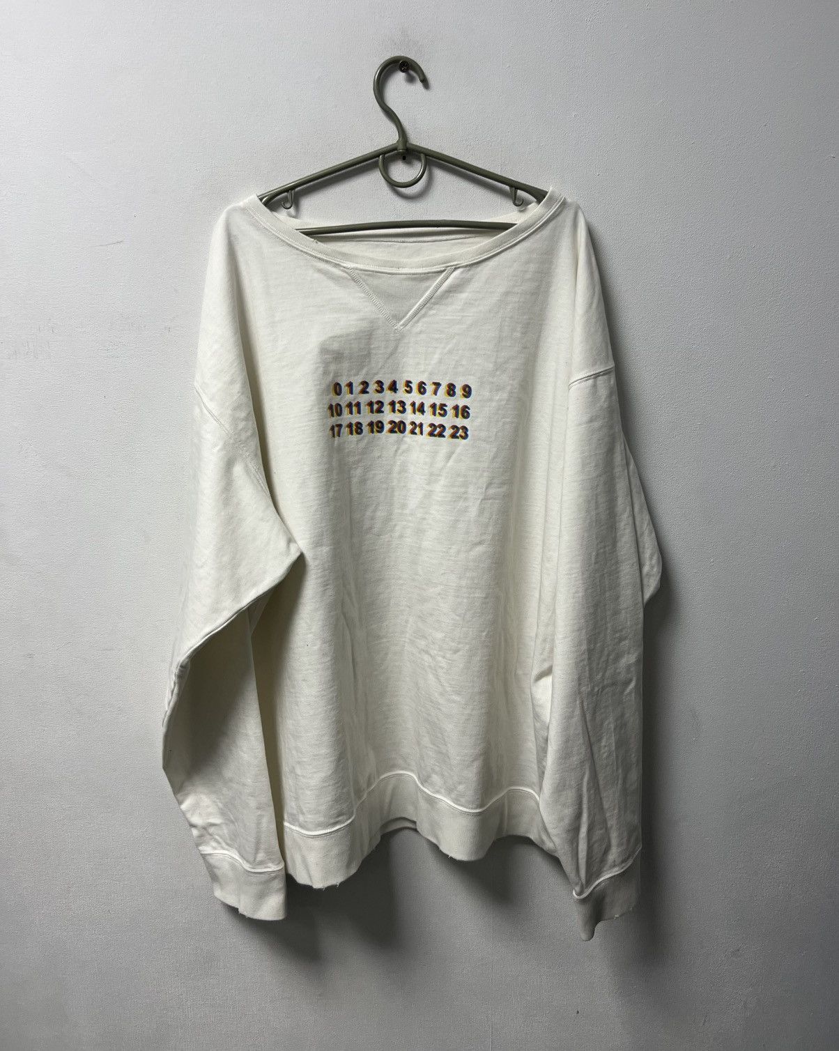 Maison Margiela Maison Margiela Big Logo Sweatshirt Luxury White Mens Size US S / EU 44-46 / 1 - 1 Thumbnail