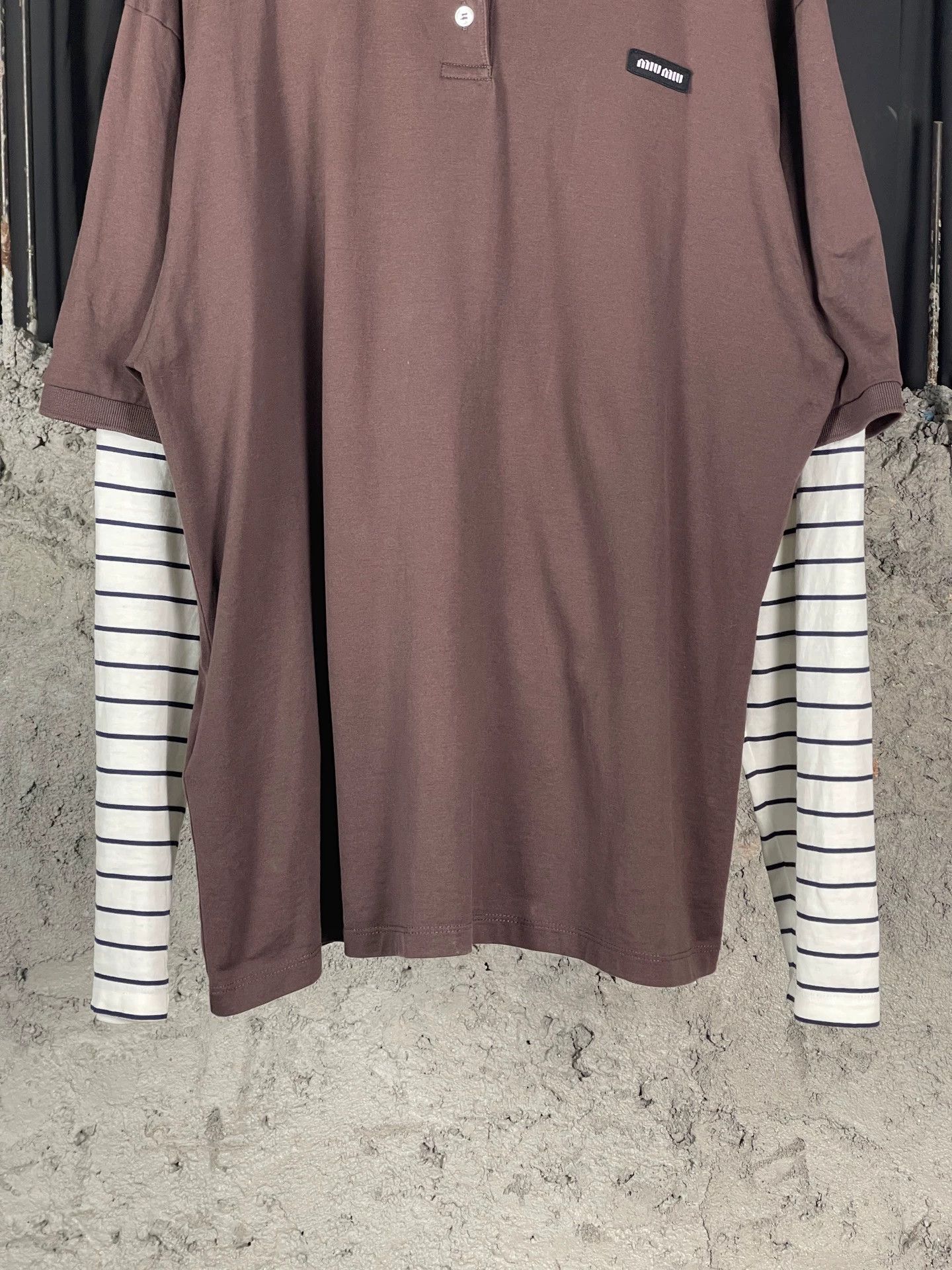 Miu Miu MIU MIU women's color blocked polo long sleeve Size L / US 10 / IT 46 - 4 Thumbnail