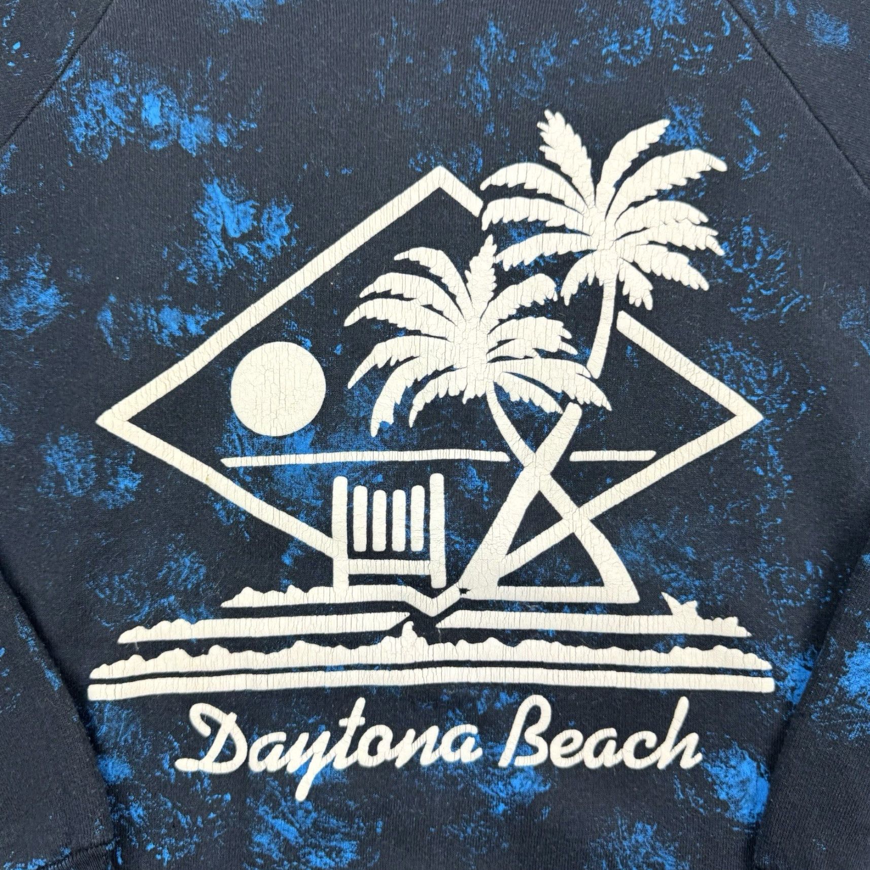Fruit Of The Loom VINTAGE Fruit of the Loom Sweatshirt Shirt Men L Black All Over Paint Splatter 90s Beach Graphic Print Pullover Mens Size US L / EU 52-54 / 3 - 2 Thumbnail