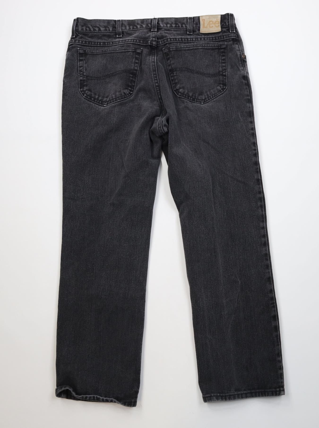 Lee Vintage 90s Lee Faded Straight Leg Denim Jeans Black Cotton Size US 36 / EU 52 - 10 Thumbnail