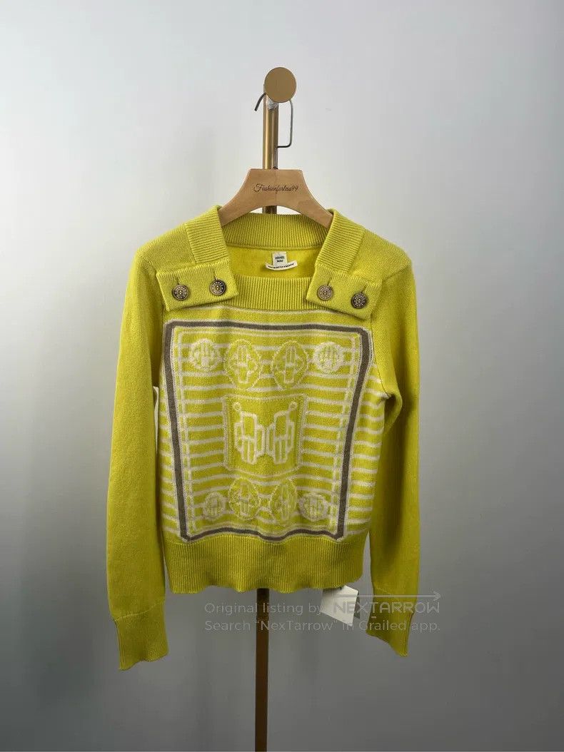 Hermes Hermes Embroidered Pattern Long Sleeve Knit Sweater Size XS / US 0-2 / IT 36-38 - 1 Thumbnail