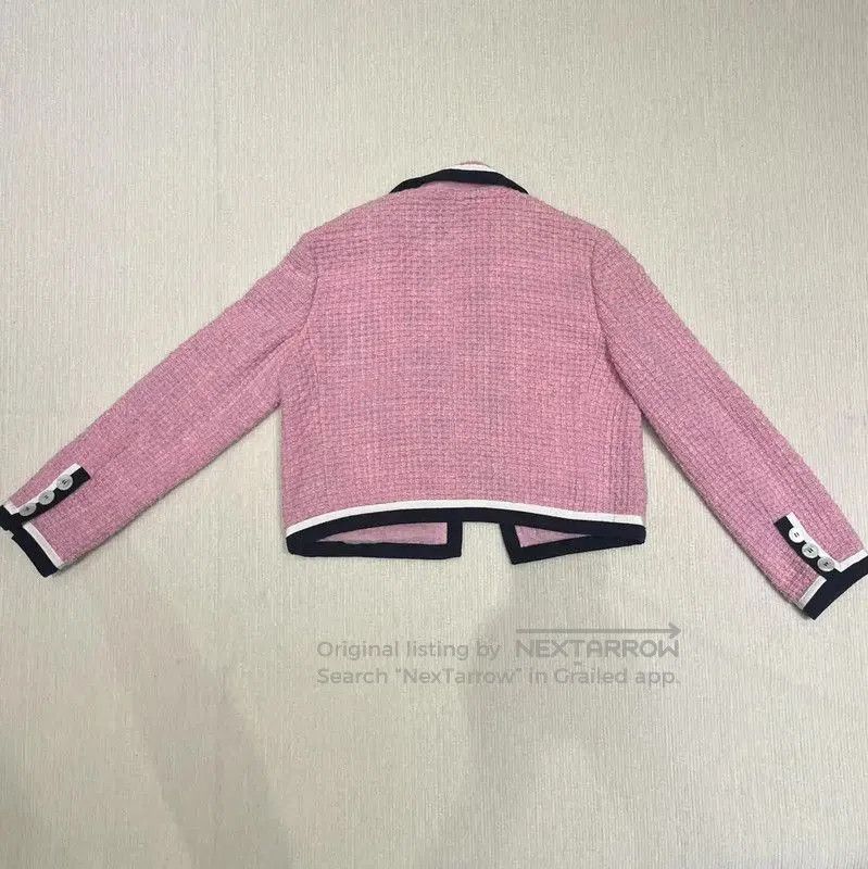 Miu Miu Miu Miu Pink Wool Striped Cropped Coat . Size M / US 6-8 / IT 42-44 - 2 Thumbnail