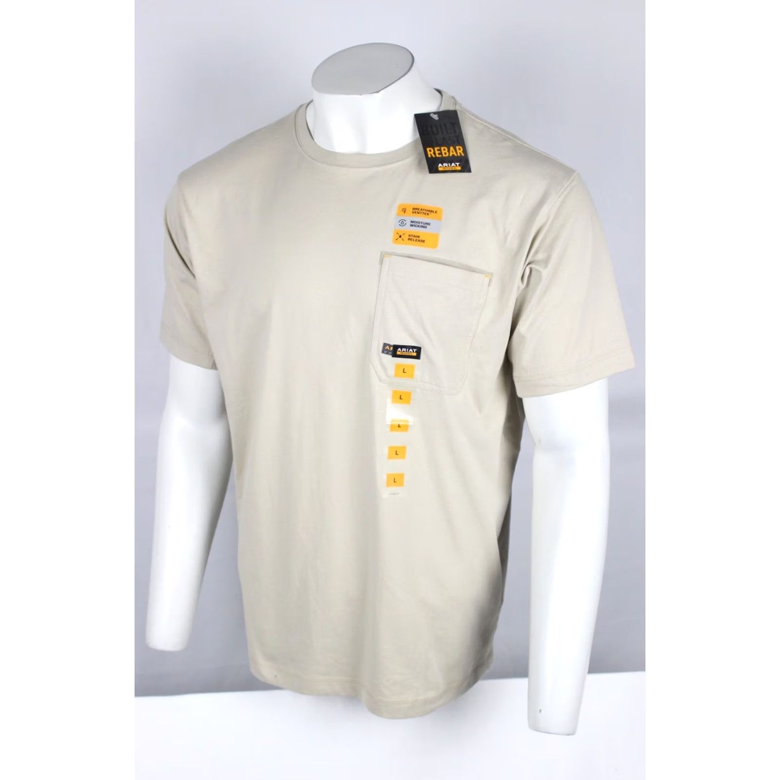 Ariat Ariat Rebar Workman Brickyard T Shirt L Large Island Fossil 10054429 Size US L / EU 52-54 / 3 - 5 Thumbnail