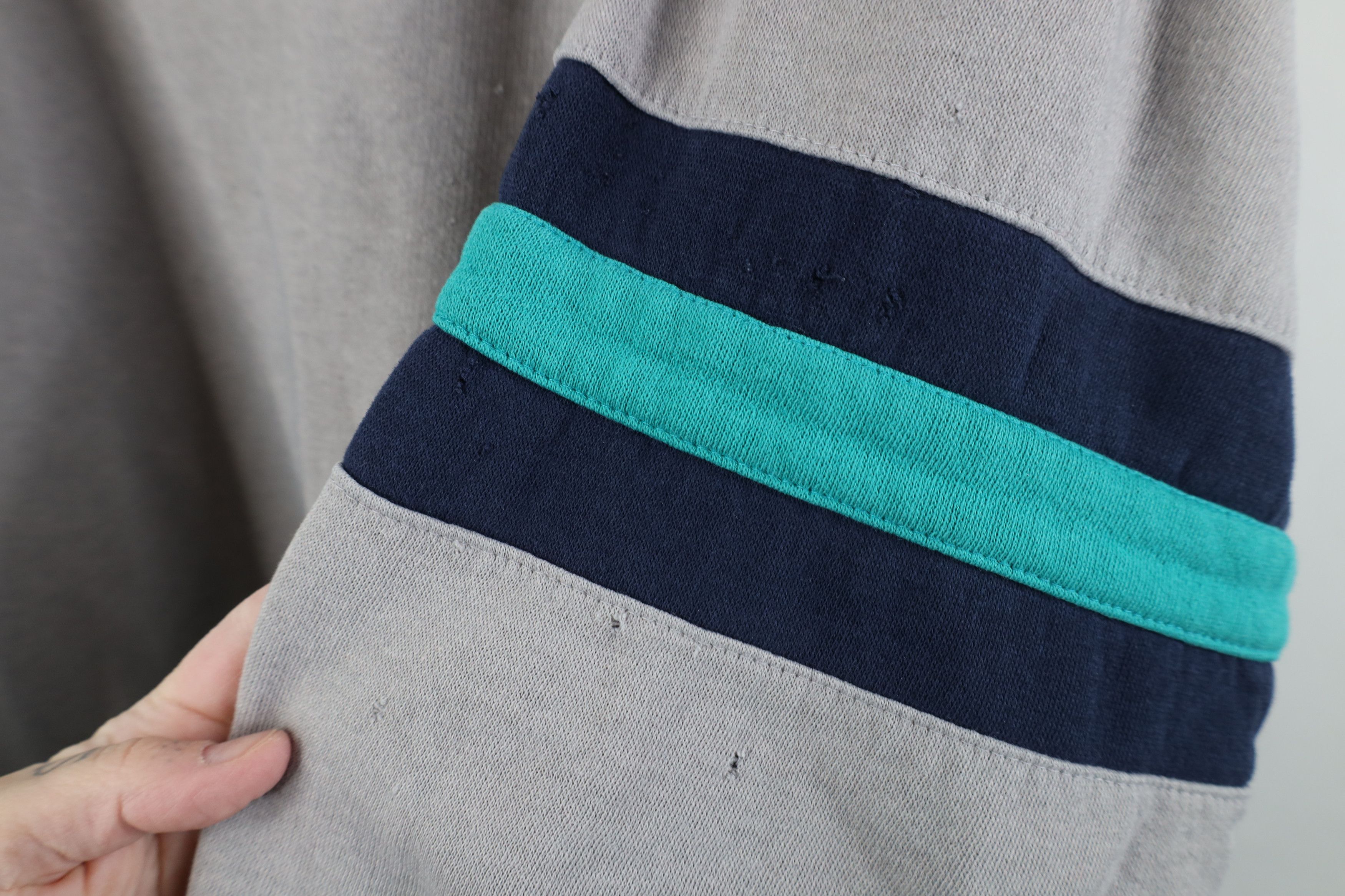 Vintage Vintage 90s Streetwear Striped Boxy Fit Collared Sweatshirt Size US XL / EU 56 / 4 - 4 Thumbnail
