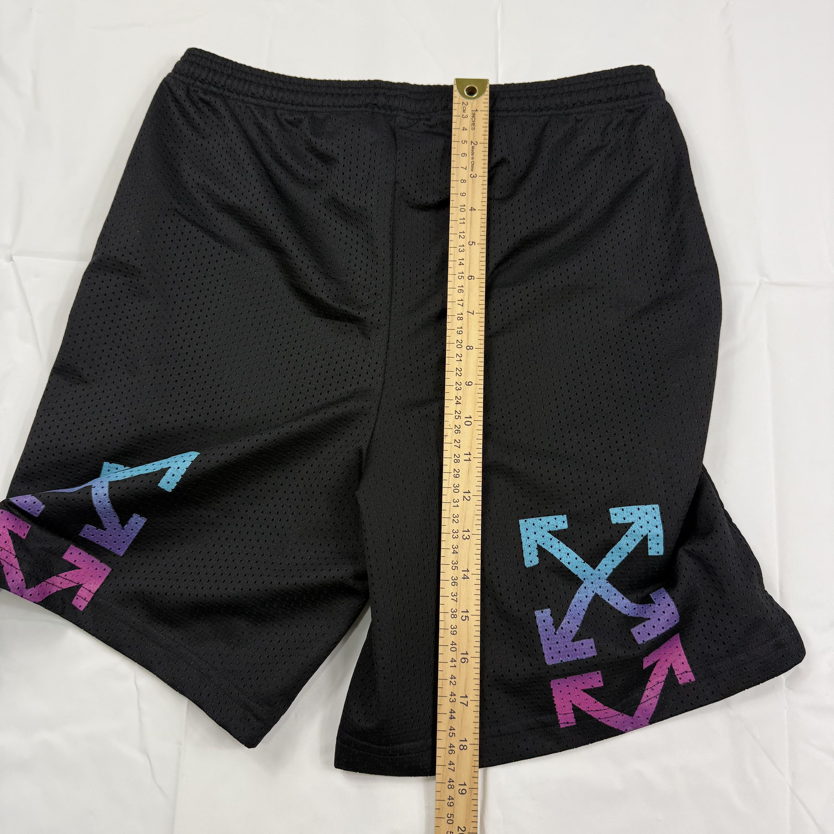 Off-White Off-White Mens Black Gradient Arrow Mesh Basketball Shorts Size US 29 - 10 Thumbnail
