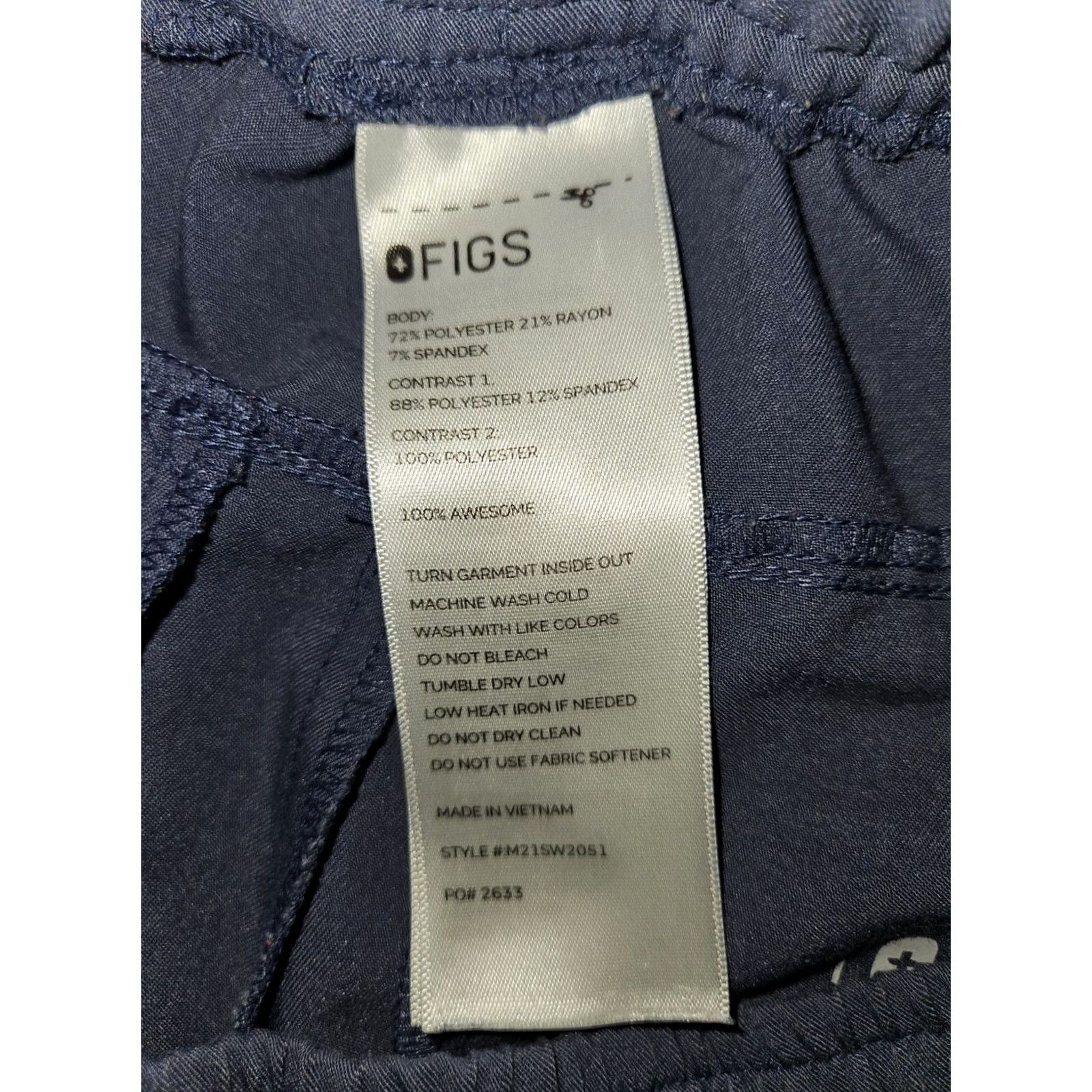 Vintage FIGS Technical Collection Jogger Pants Womens XS Blue Drawstring Pockets Medical Size 26" / US 2 / IT 38 - 3 Thumbnail