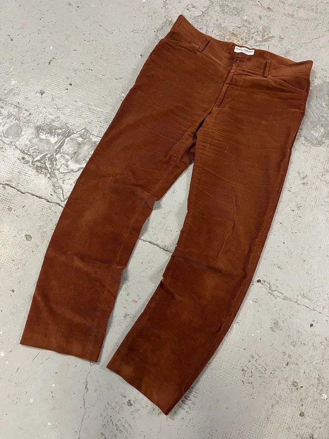 Designer × Dolce & Gabbana × Vintage 1990s Dolce & Gabbana Camel Velvet Pants Size US 34 / EU 50 - 3 Thumbnail