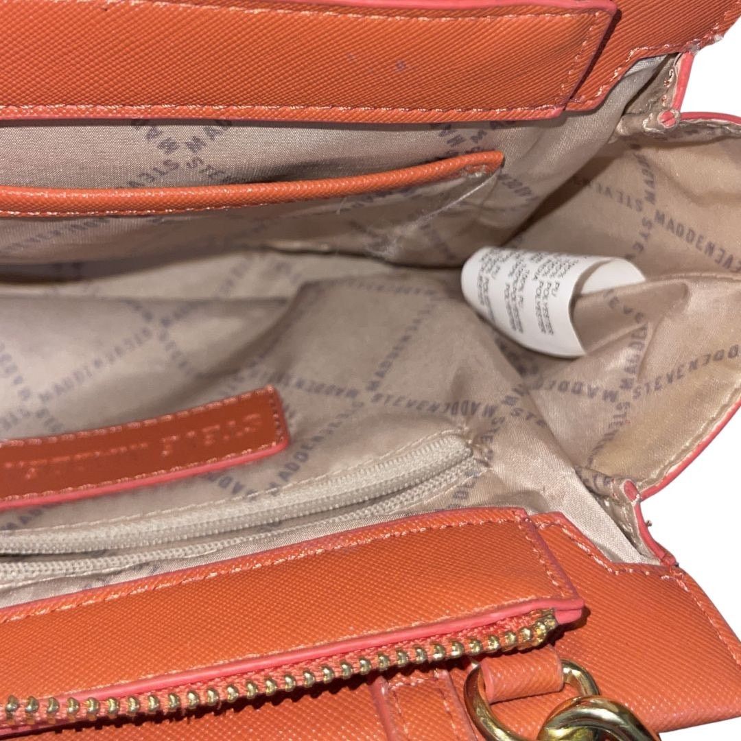 Steve Madden Mini Orange Crossbody Purse Floral Scarf Adjustable Strap Size ONE SIZE - 6 Thumbnail