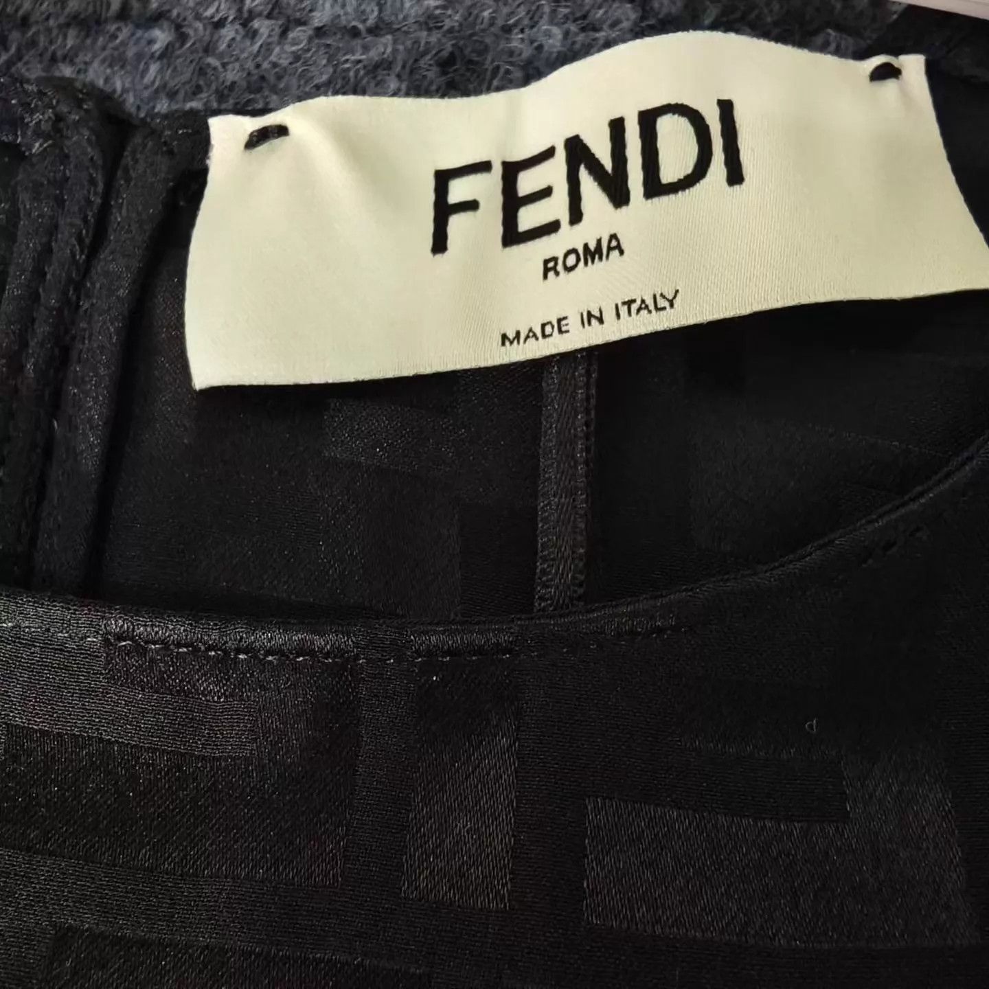 Fendi Fendi Black Monogram All Over Print Silk Dress Size XS / US 0-2 / IT 36-38 - 2 Thumbnail