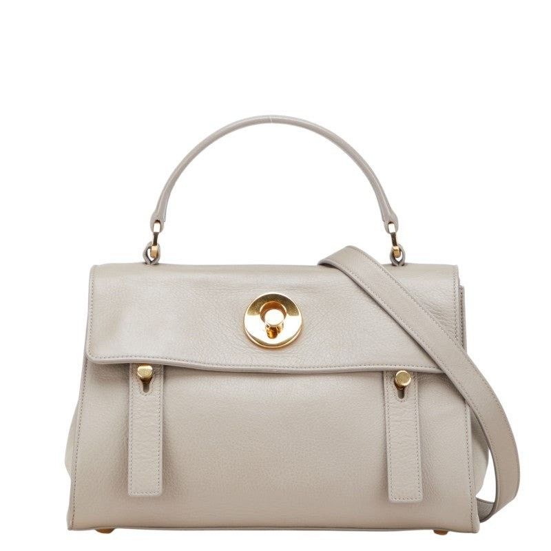 Saint Laurent Paris Saint Laurent Leather Canvas Muse Two Shoulder Bag Gray Size ONE SIZE - 1 Thumbnail