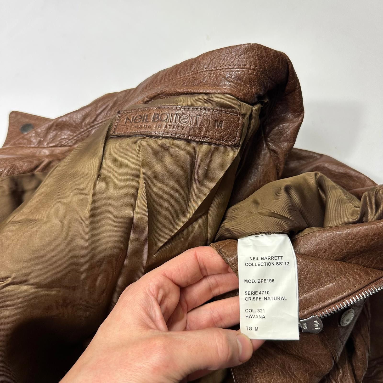 Neil Barrett Neil Barrett 2012 Leather Brown Multipocket Moto Jacket - S Size US S / EU 44-46 / 1 - 10 Thumbnail