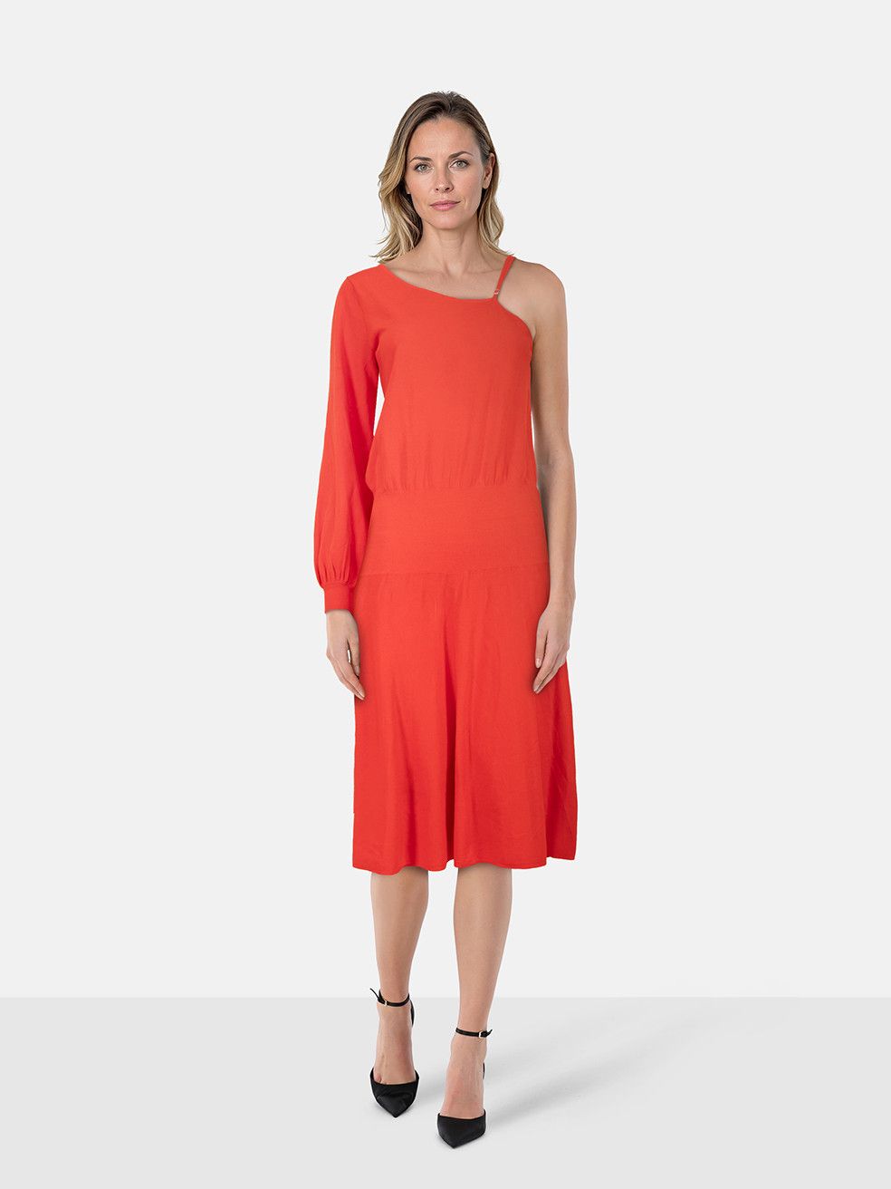 A.L.C. Red Off Shoulder Strappy Midi Dress Size XS / US 0-2 / IT 36-38 - 1 Thumbnail