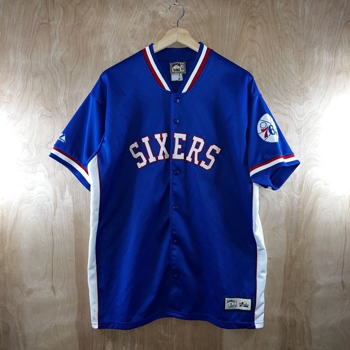 Majestic VINTAGE HARDWOOD CLASSICS NBA PHILADELPHIA 76ERS WARM UP Size US XXL / EU 58 / 5 - 1 Thumbnail