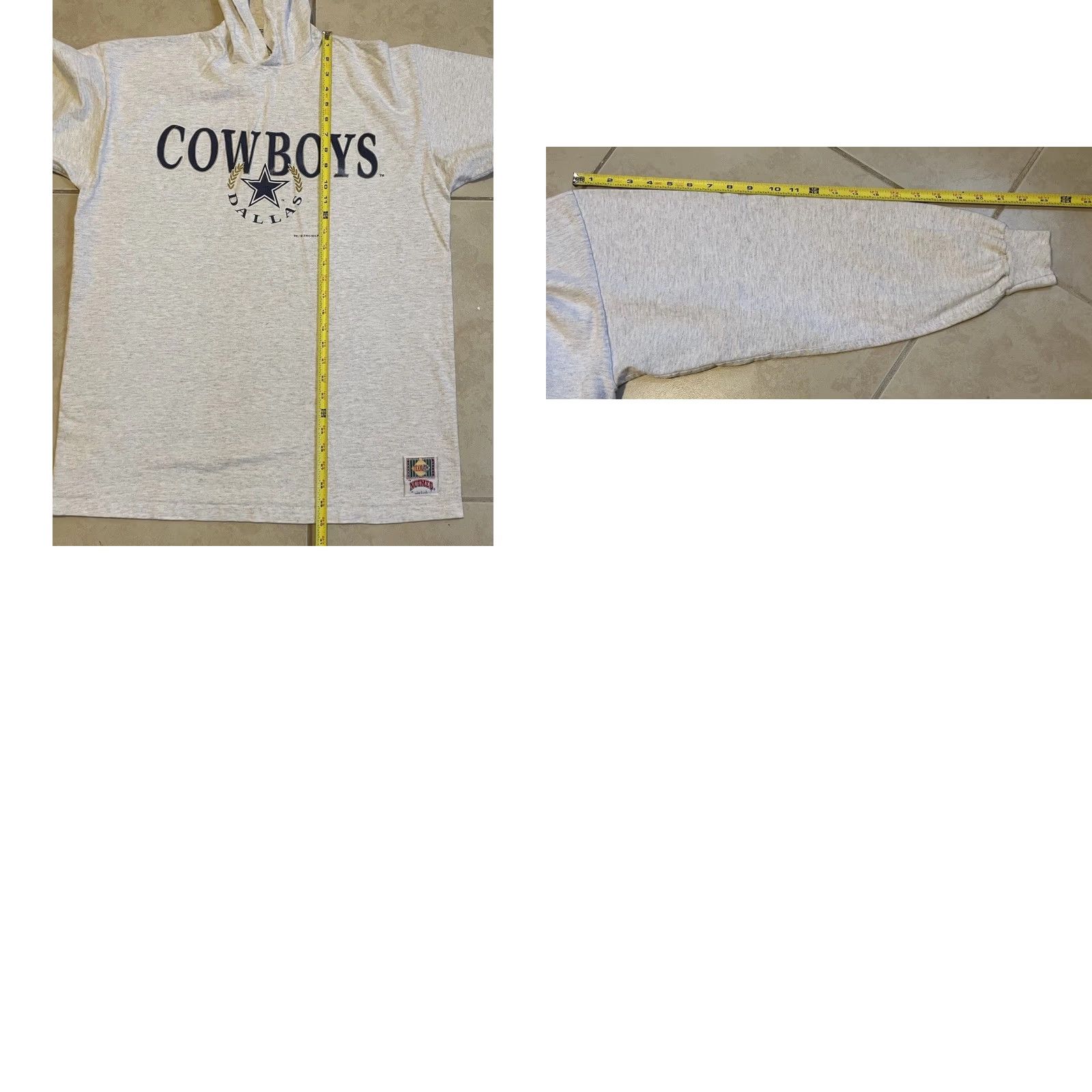 Vintage VINTAGE Dallas Cowboys Hoodie Shirt XL Gray 90s Faded Grunge Football NFL College Men Long Sleeve Striped Single Stitch USA USA Fans Size US XL / EU 56 / 4 - 11 Thumbnail