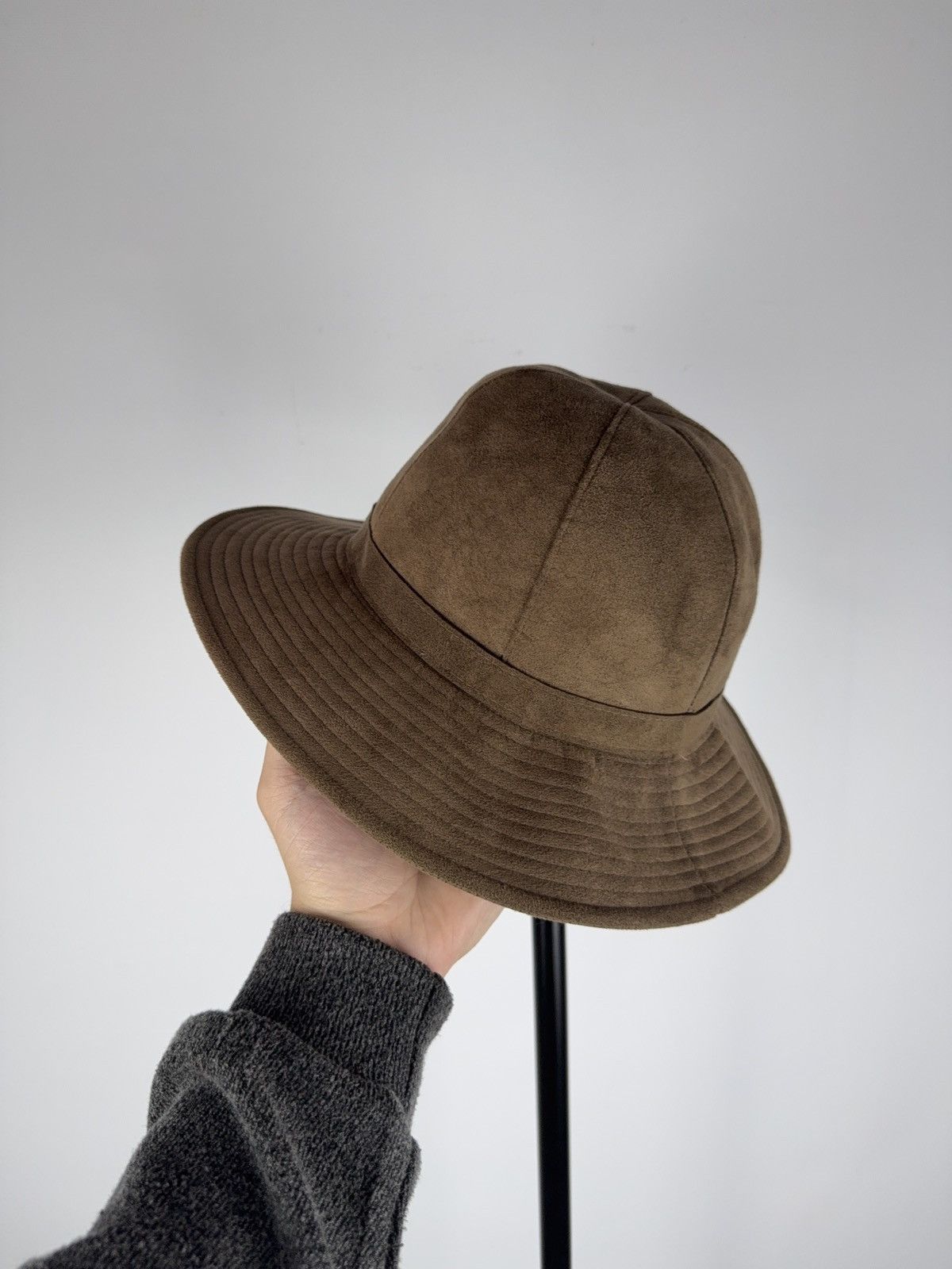 Designer × Vintage Mastro Montecristi Alcantara Fedora Hat Brown Men’s S size Size ONE SIZE - 4 Thumbnail