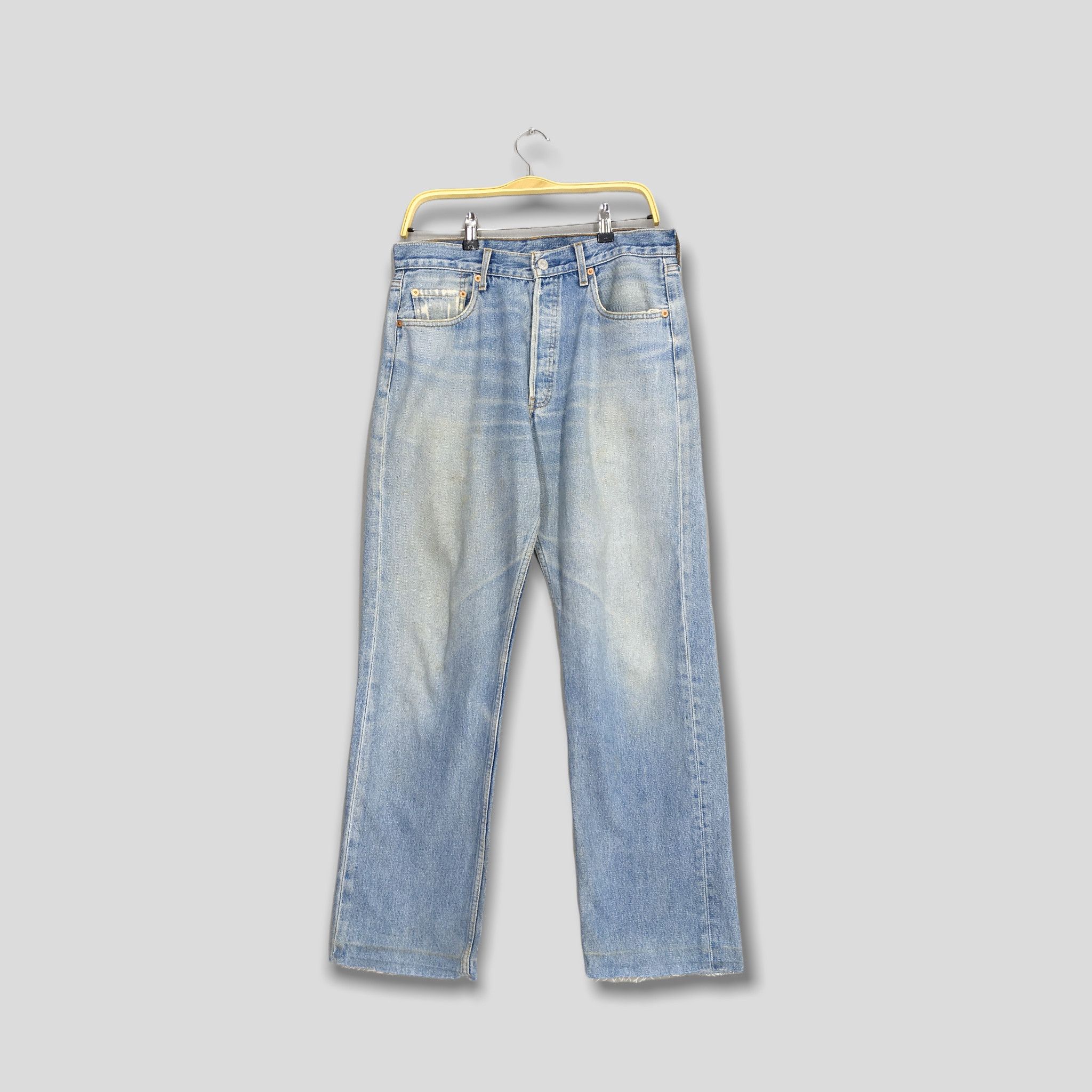image of Size 32X30 Vintage 90's Levi's 501 Faded Blue Jeans, Men's