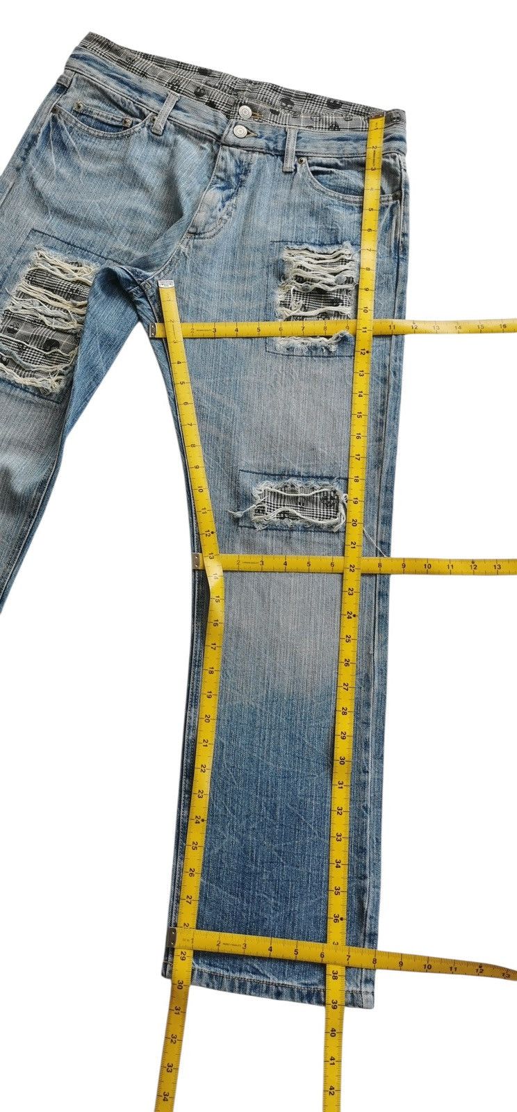 Kapital Vintage Avantgarde Distressed Patchwork Jeans Y2K 32x30 Size US 32 / EU 48 - 11 Thumbnail