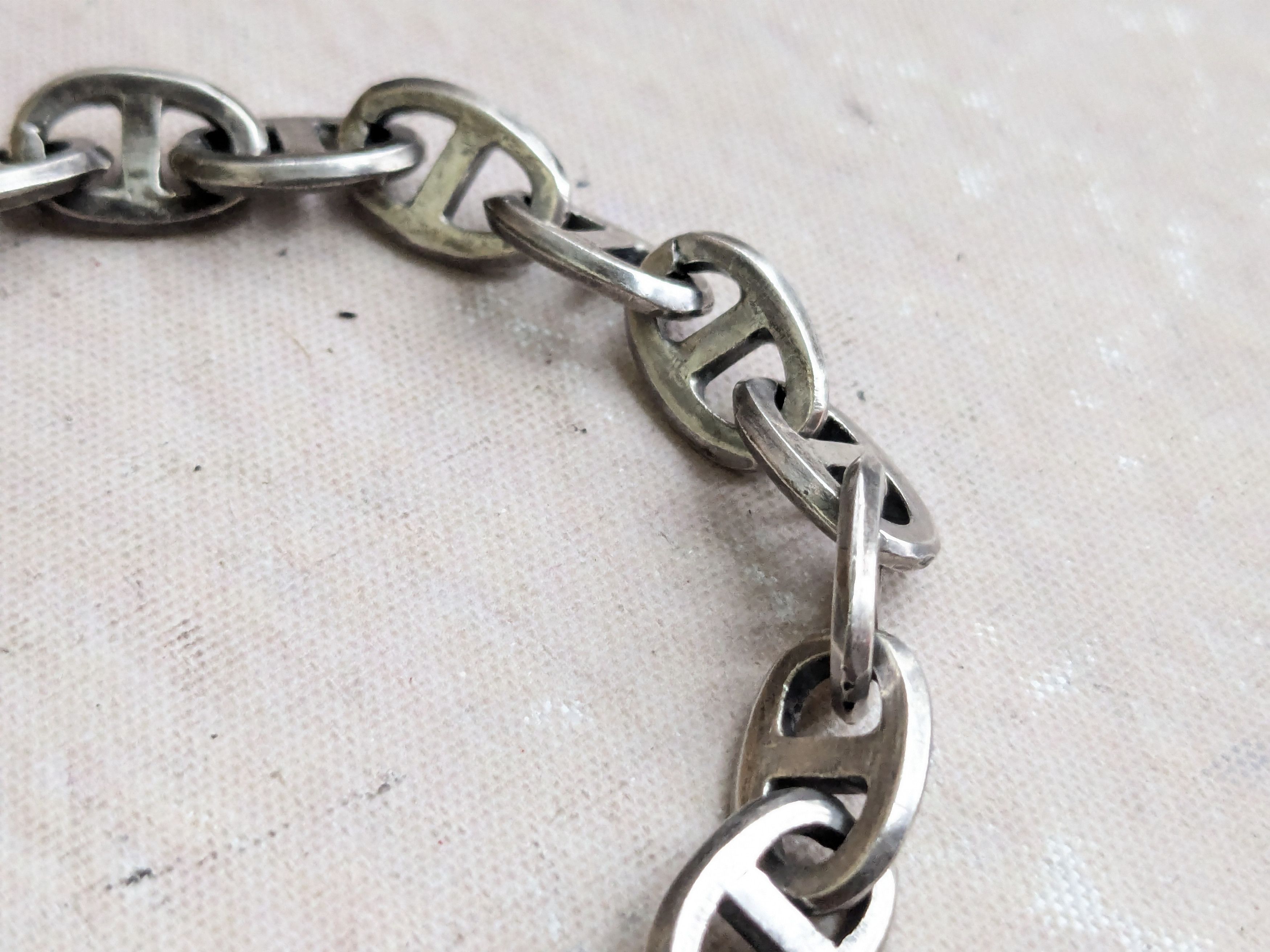 Jewelry Vintage Sterling Silver Bracelet Anchor Mariner 8.5" Size ONE SIZE - 4 Thumbnail