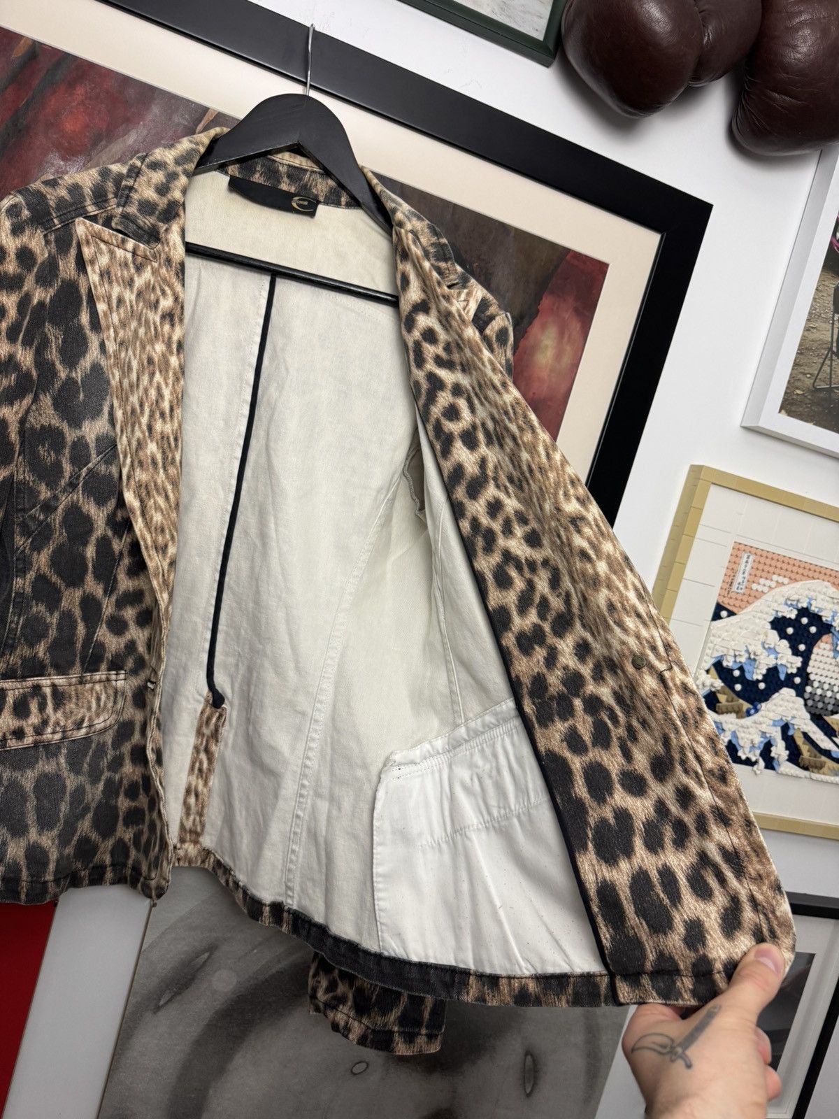 Just Cavalli Just Cavalli Vintage Y2K Blazer Jacket Animal Leopard Print Size L / US 10 / IT 46 - 6 Thumbnail