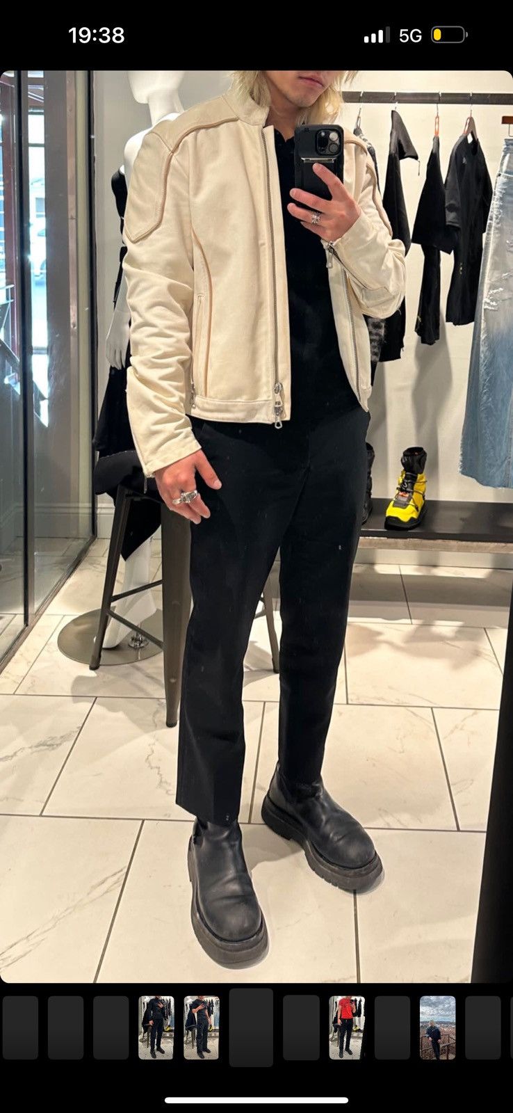Maison Margiela Maison Martin Margiela White Leather Biker