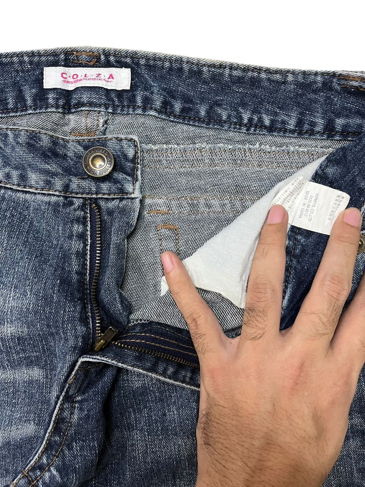 Japanese Brand × Seditionaries Vintage Japanese Brand Blue Wash Studded Flare Jeans Size 31" - 10 Thumbnail