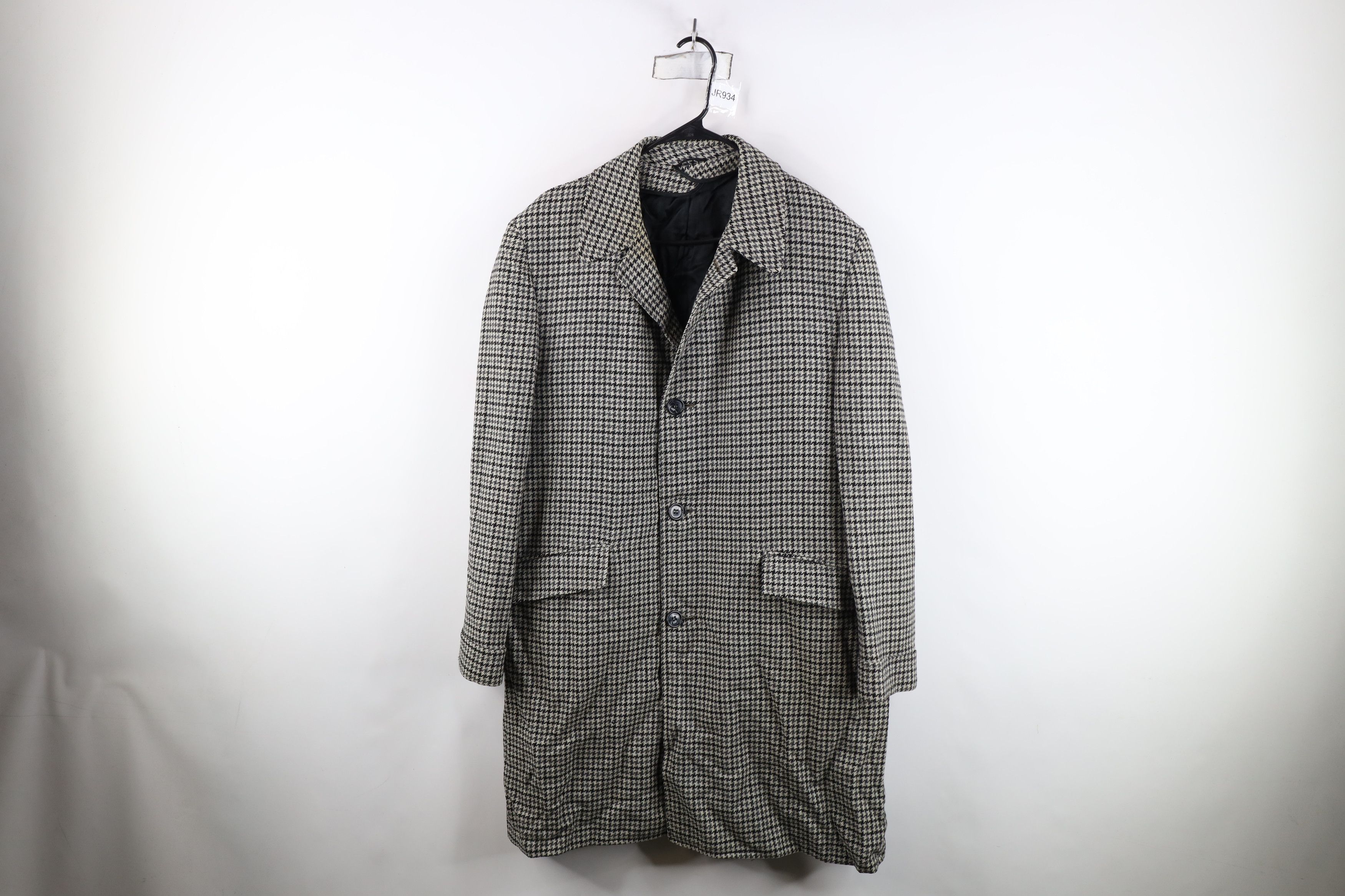 Vintage Vintage 50s Rockabilly Wool Houndstooth Overcoat Jacket USA Size US XL / EU 56 / 4 - 1 Thumbnail