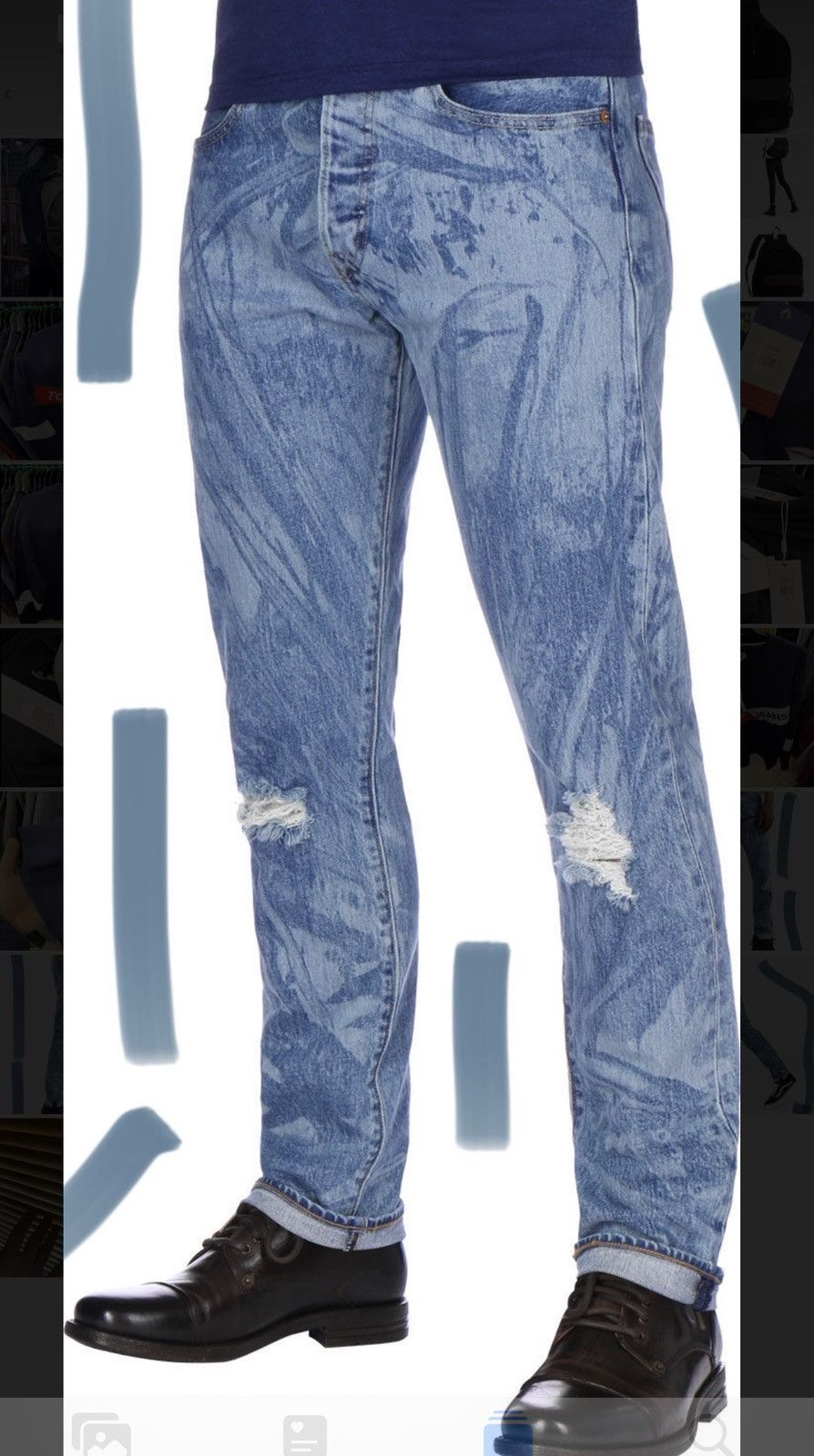 Levi's × Levi's Made & Crafted × Levi's Vintage Clothing BNWT JUSTIN TIMBERLAKE 501 ST Big E Slim Taper Washed Denim Jeans Pants Size US 33 - 8 Thumbnail