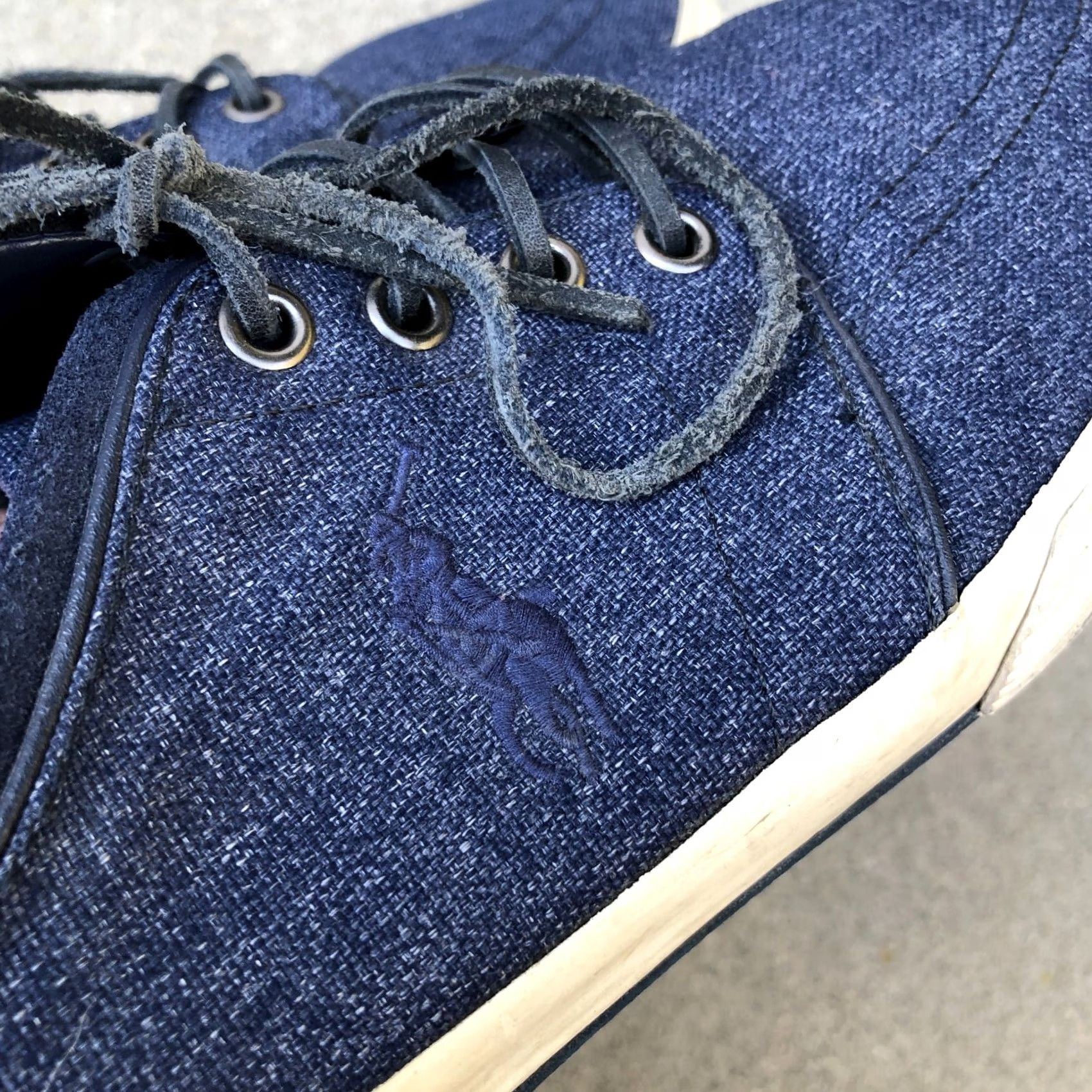 Ralph Lauren POLO RALPH LAUREN Faxon Low Shoes Mens 10.5 D Blue Canvas Sneakers Sneaker Casual Lace Up Size US L / EU 52-54 / 3 - 3 Thumbnail
