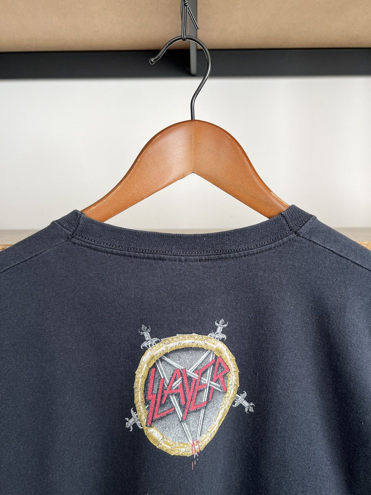 Band Tees Vintage 2003 Slayer Eagle Metal Band Black T-shirt Size US L / EU 52-54 / 3 - 17 Thumbnail