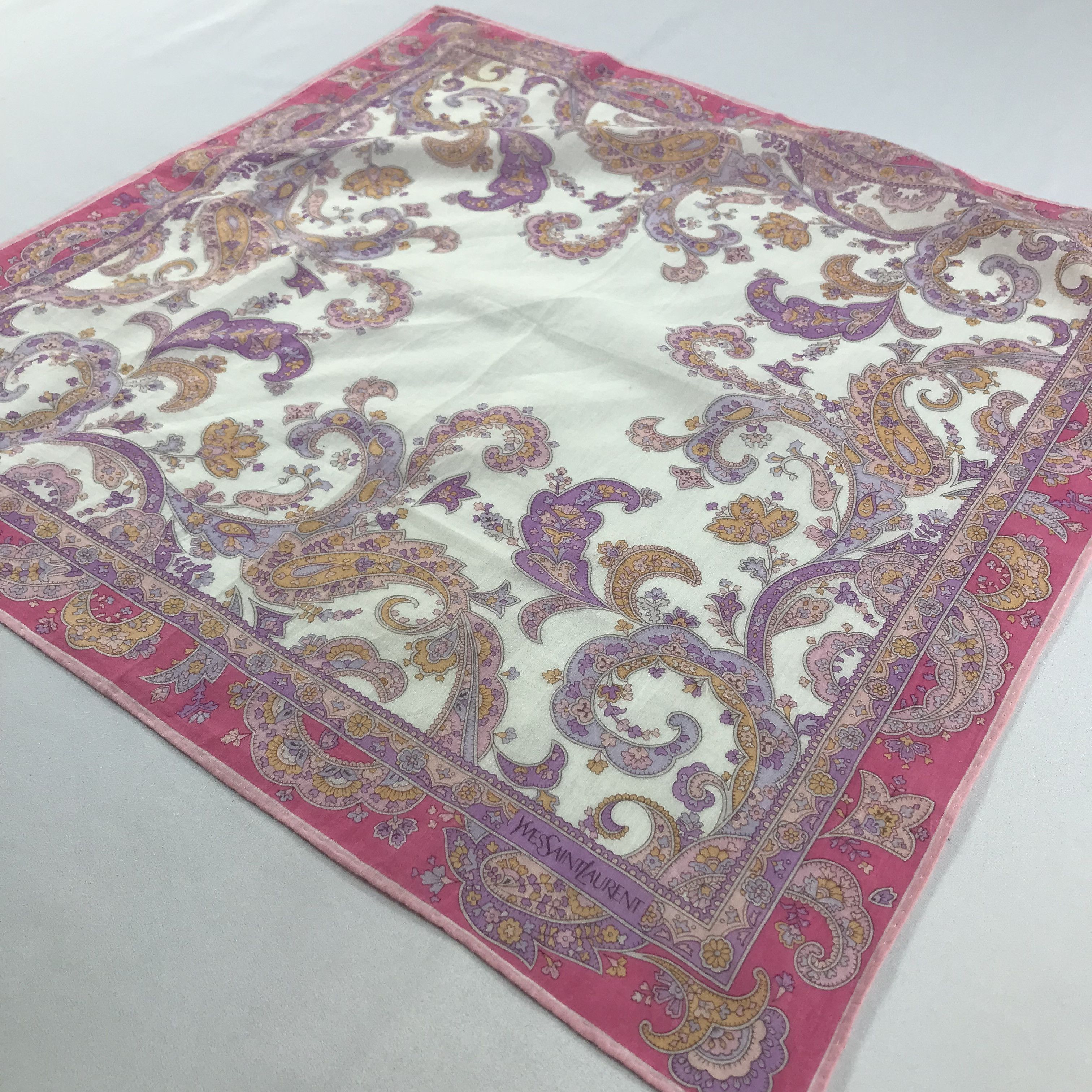 Vintage × Yves Saint Laurent Yves Saint Laurent Bandana / Handkerchief/Neckerchief -S2399 Size ONE SIZE - 2 Thumbnail