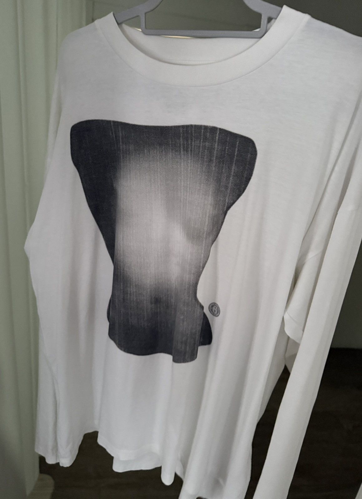 Maison Margiela MM6 Maison Margiela White Graphic Long Sleeve T-Shirt Size US M / EU 48-50 / 2 - 5 Thumbnail