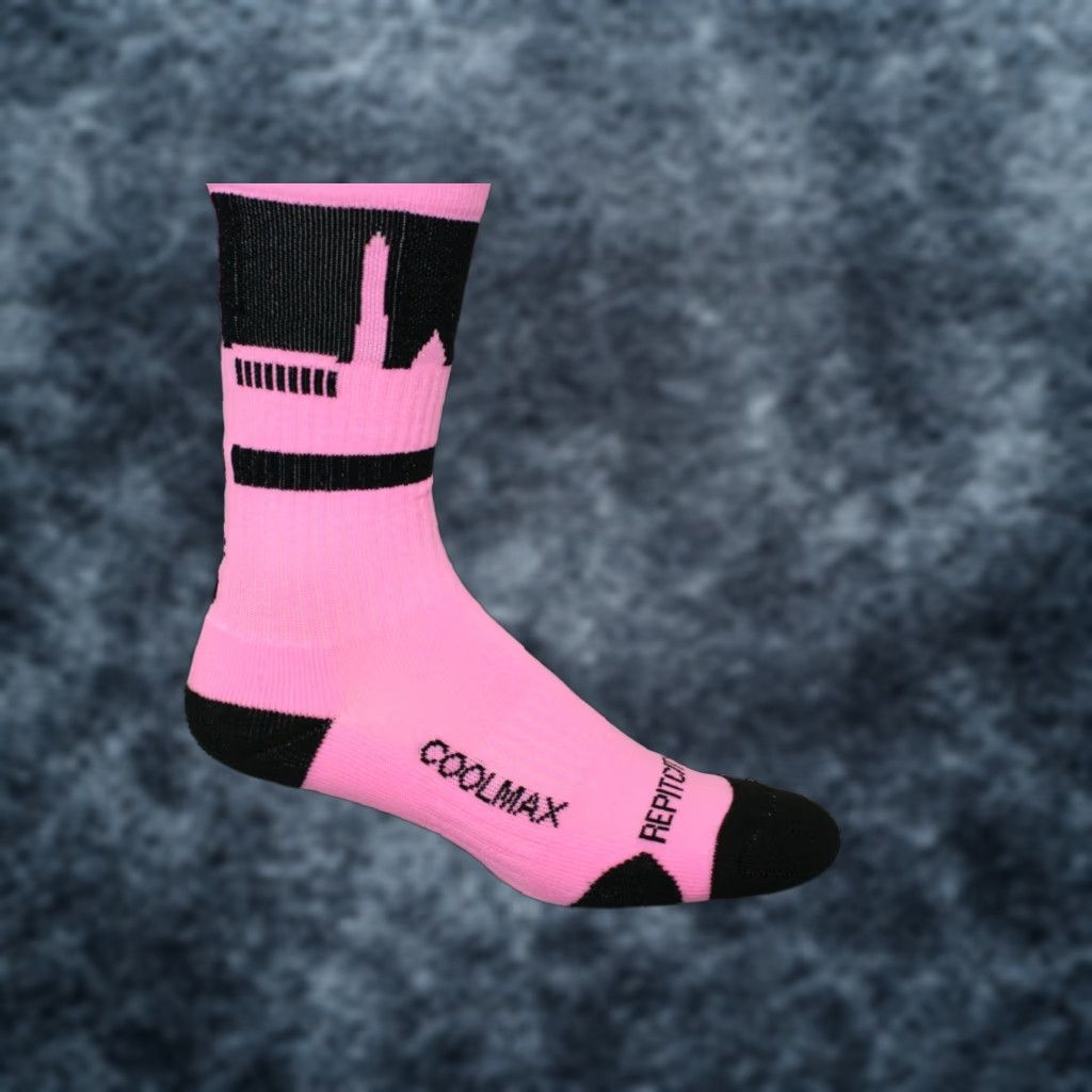 Vintage Rep It City Mens Socks Washington DC Pink Black CoolMax Basketball State M/L Size ONE SIZE - 1 Thumbnail