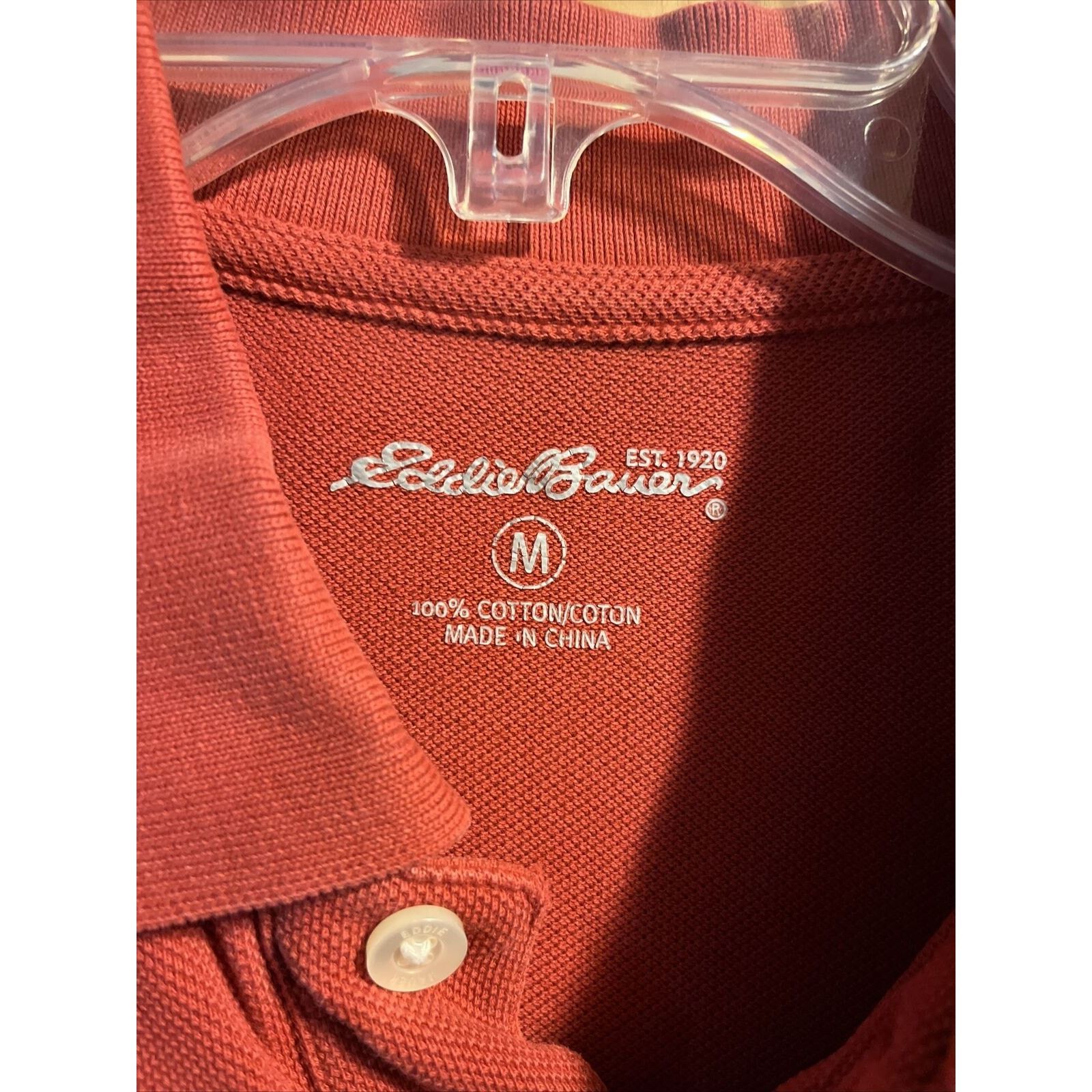 Eddie Bauer Eddie Bauer Mens M Red Button Short Sleeve Cotton Polo Shirt Size US M / EU 48-50 / 2 - 2 Thumbnail