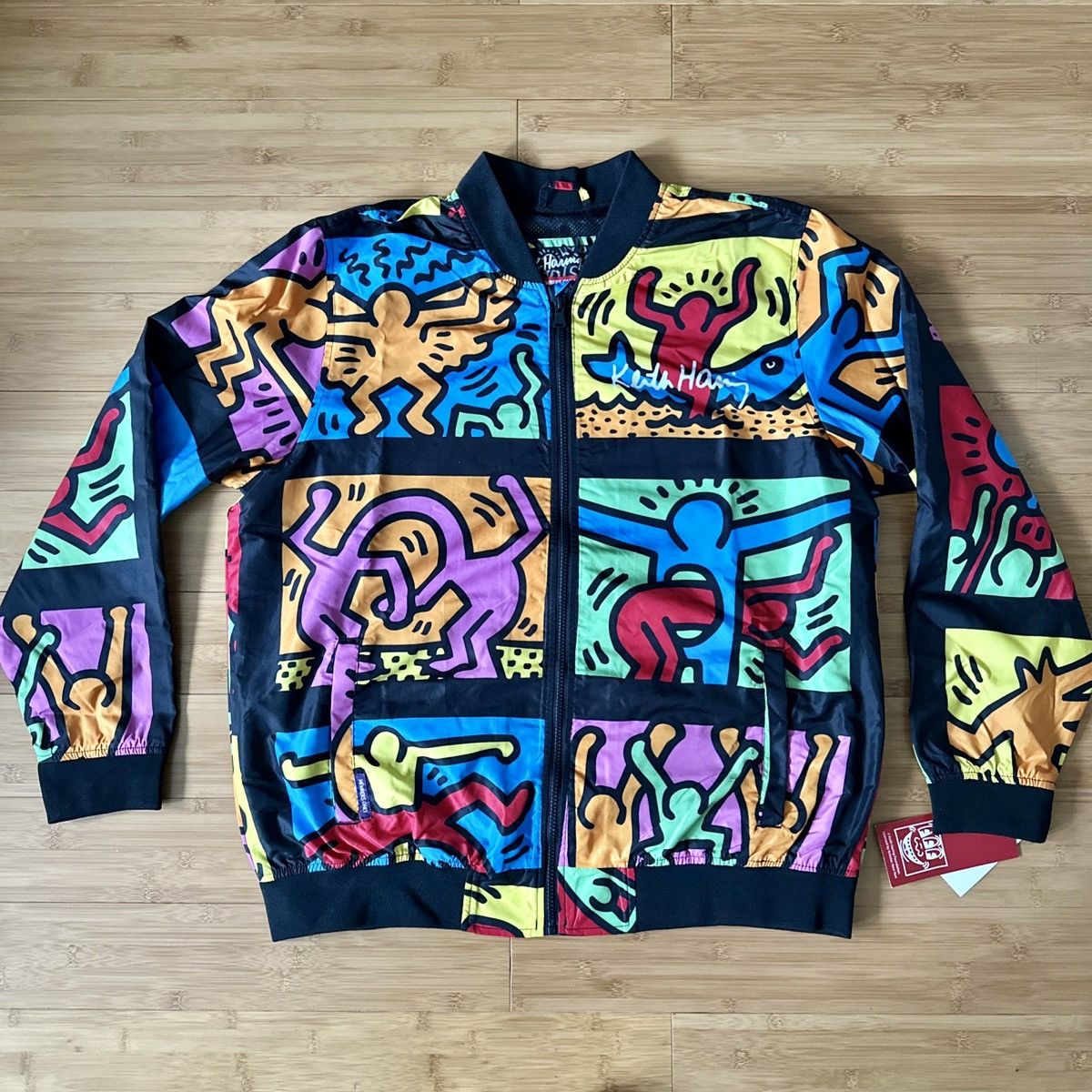 Members Only Keith Haring Bomber Windbreaker Jacket Graffiti display picture 1