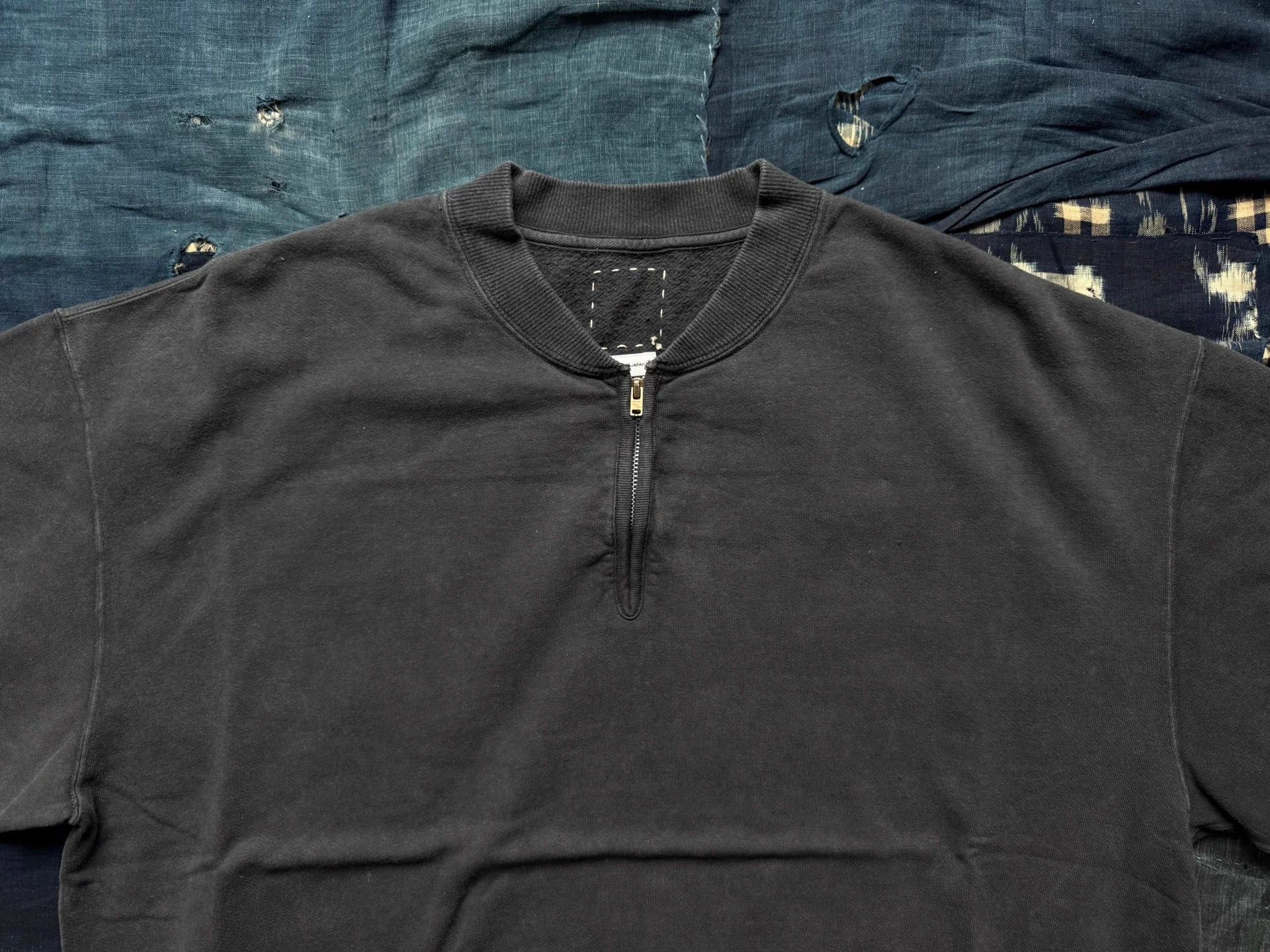 Visvim VISVIM 26SS MONDO HENLEY ZIP S/S DMGD blk sweat Size US S / EU 44-46 / 1 - 3 Thumbnail