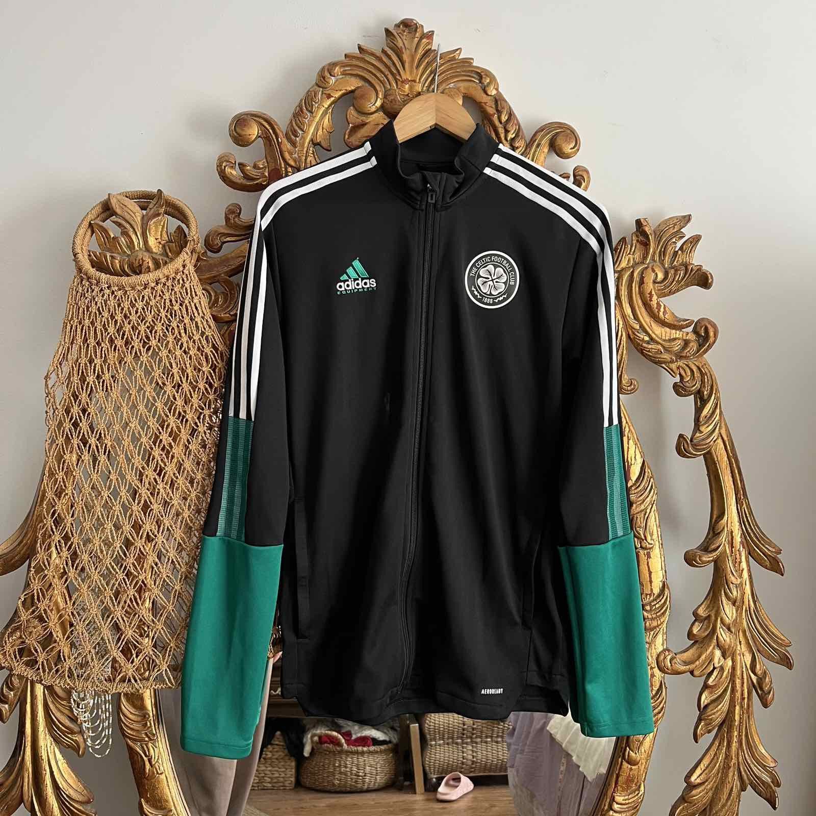 Adidas Mens Adidas Equipment Celtic Football Jacket Black Sz M Size US M / EU 48-50 / 2 - 2 Thumbnail