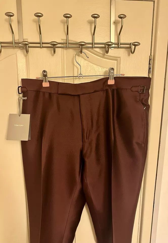Tom Ford o1ebxxf0225 Suit Trousers Pant in Burgundy Size US 36 / EU 52 - 2 Thumbnail