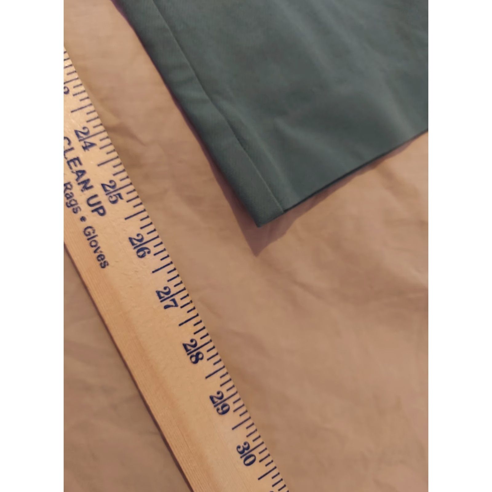 Ann Taylor Womens Ann Taylor Dress Pants 10 Green Slack Chino Khaki Trouser Cotton Size 32" / US 10 / IT 46 - 6 Thumbnail