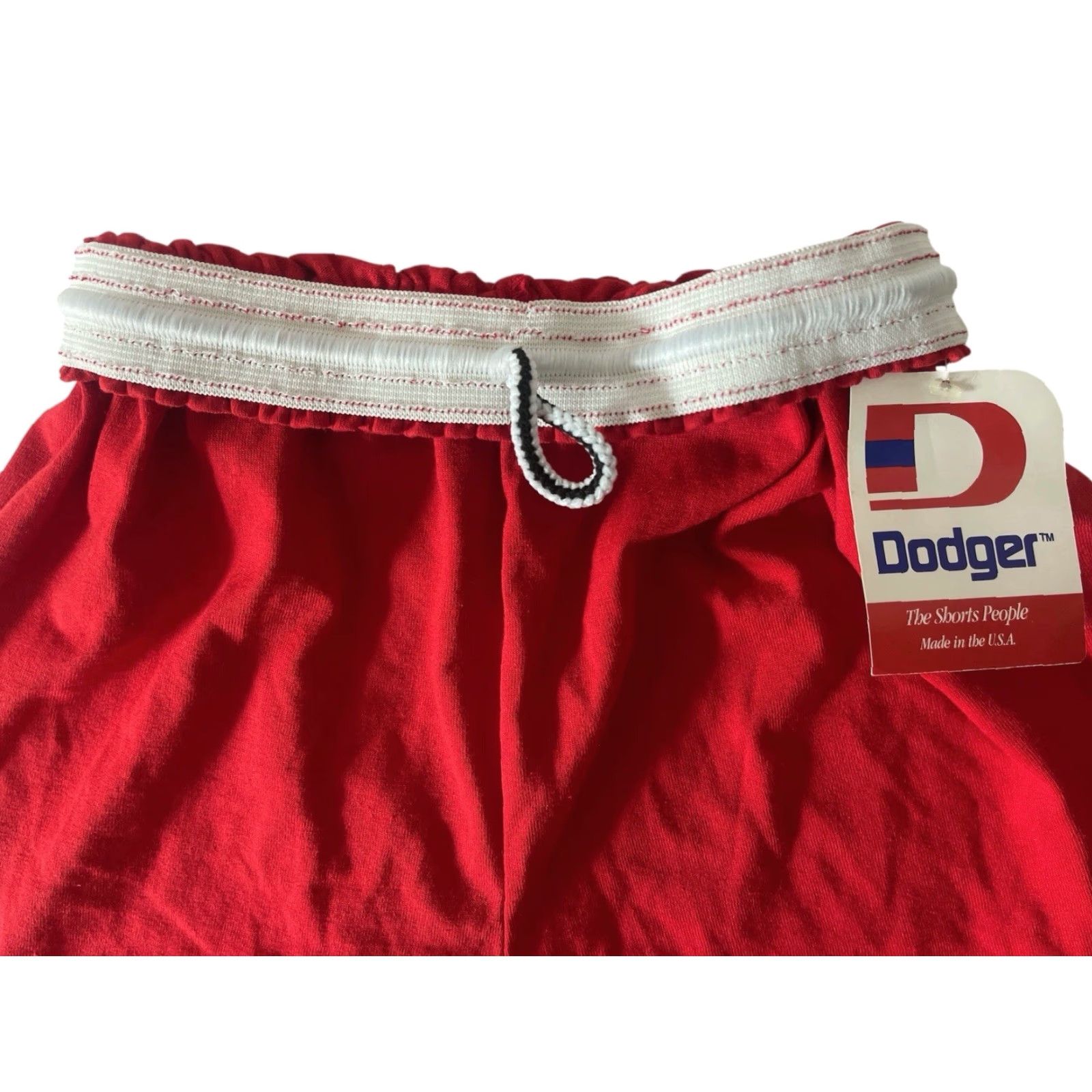 Vintage VINTAGE Dodger Gym Shorts Mens S Red 90s Deadstock NWT Made in USA Athletic 50/50 Drawstring Waist 6” Inseam Size US 29 - 2 Thumbnail