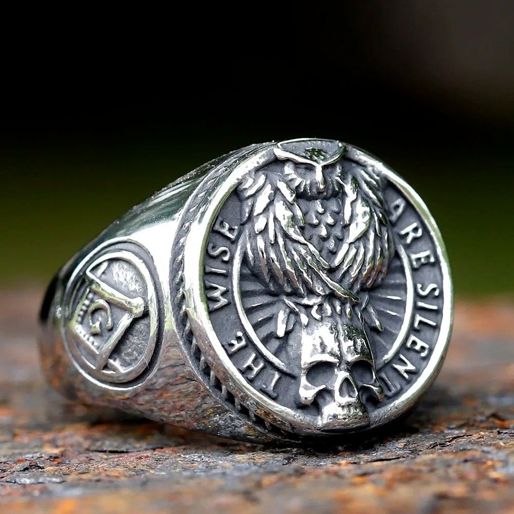 Jewelry Raven Skull Ring Streetwear Jewelry Fashion Gift Size ONE SIZE - 1 Thumbnail