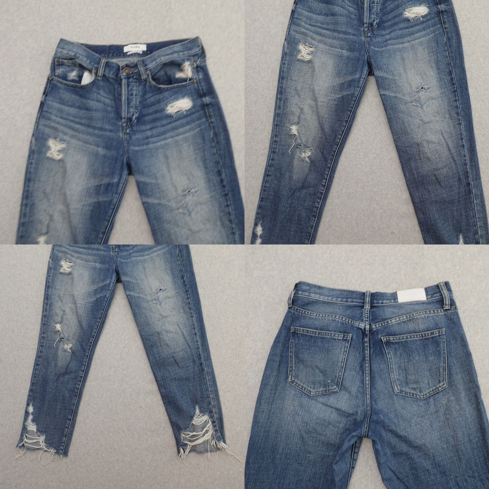 Pistola Pistola Jeans Womens 27 (27X26) Blue High Rise Light Wash Button Fly Distressed Size 27" / US 4 / IT 40 - 9 Thumbnail