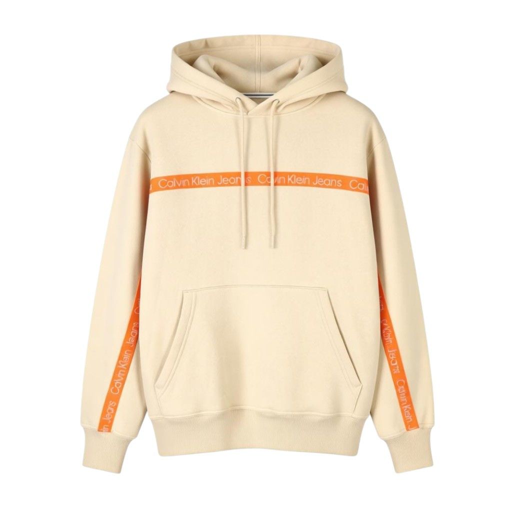 Calvin Klein M Classic Beige Logo Pullover Hoodie 87443 Size US M / EU 48-50 / 2 - 1 Thumbnail