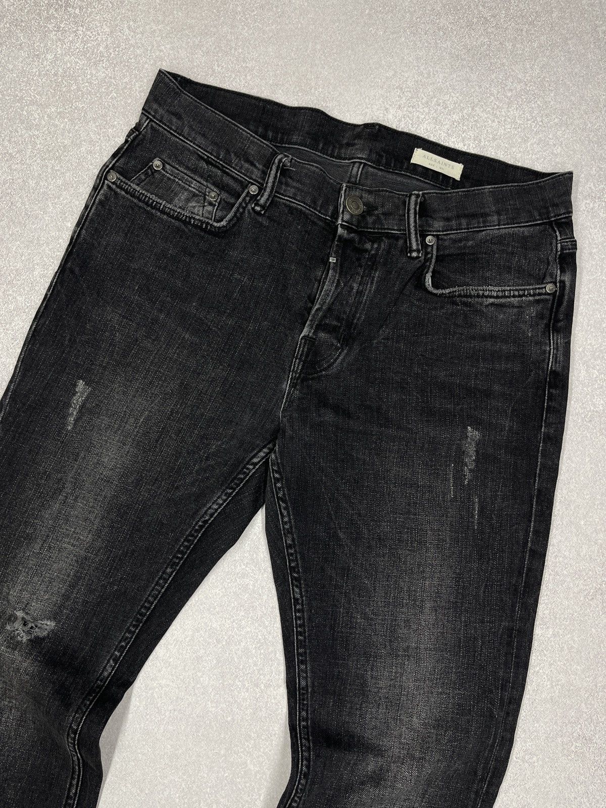 Allsaints × Designer Mens AllSaints Rex Denim Jeans Grey Big Logo Pocket Size 31 Size US 31 - 8 Thumbnail