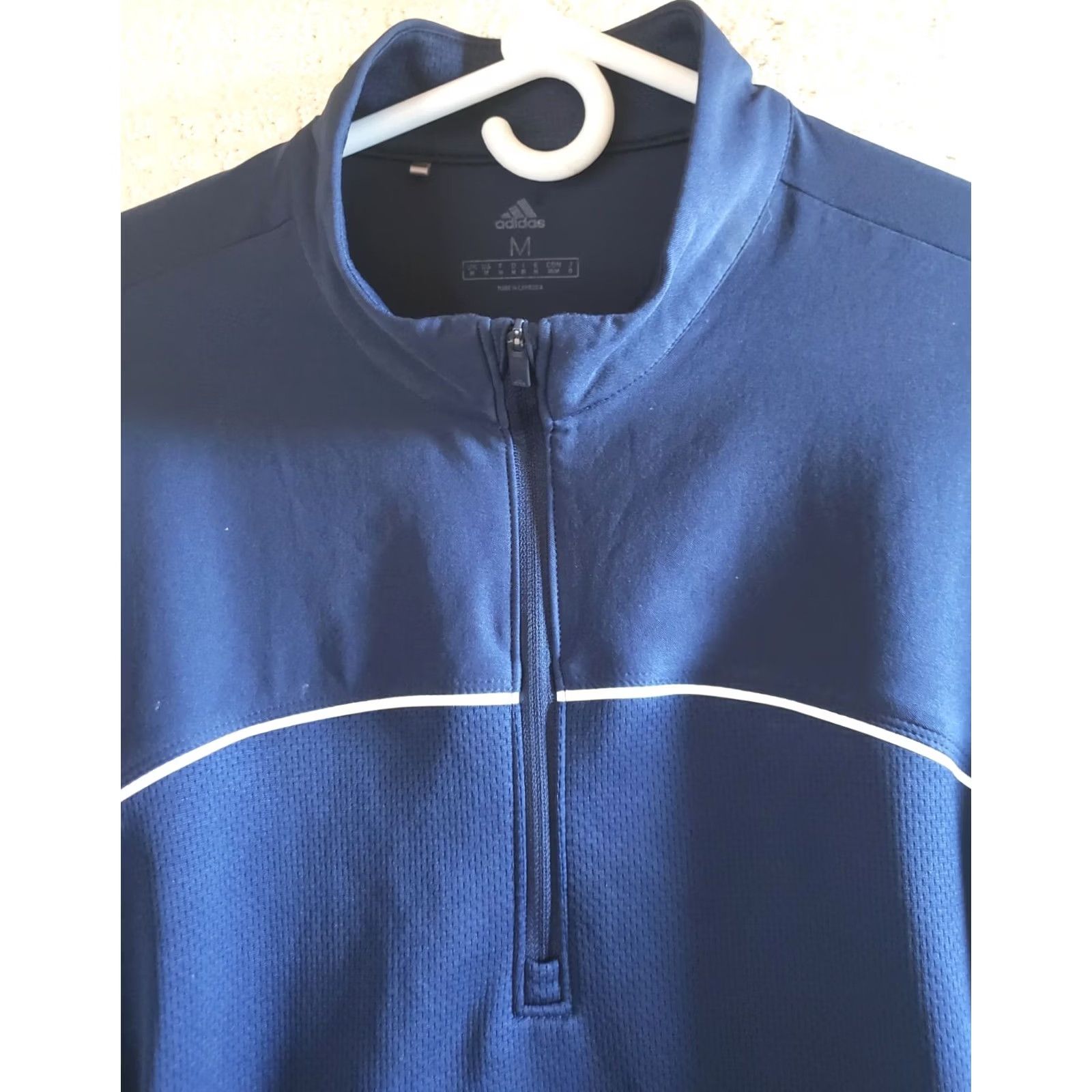 Adidas ADIDAS Men's M Blue 1/4 Zip Jacket Sweater NWOT! Size US M / EU 48-50 / 2 - 3 Thumbnail