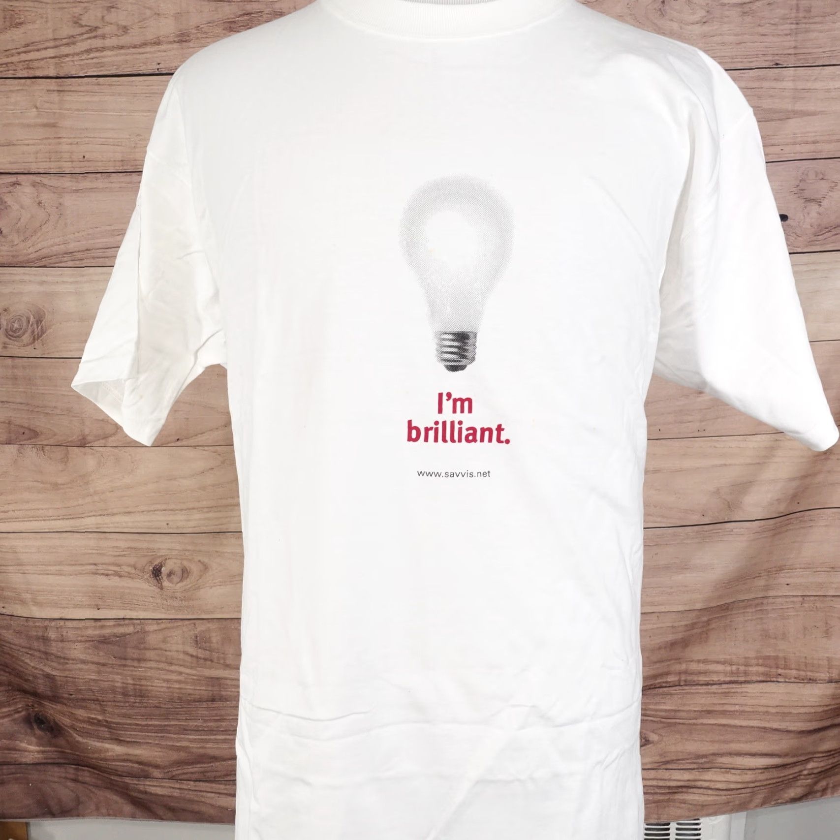 Fruit Of The Loom VINTAGE Fruit of the Loom I'm Brilliant Light Bulb Savvis Smart Network Solution T-Shirt XL White 90s Unisex Size US XL / EU 56 / 4 - 3 Thumbnail