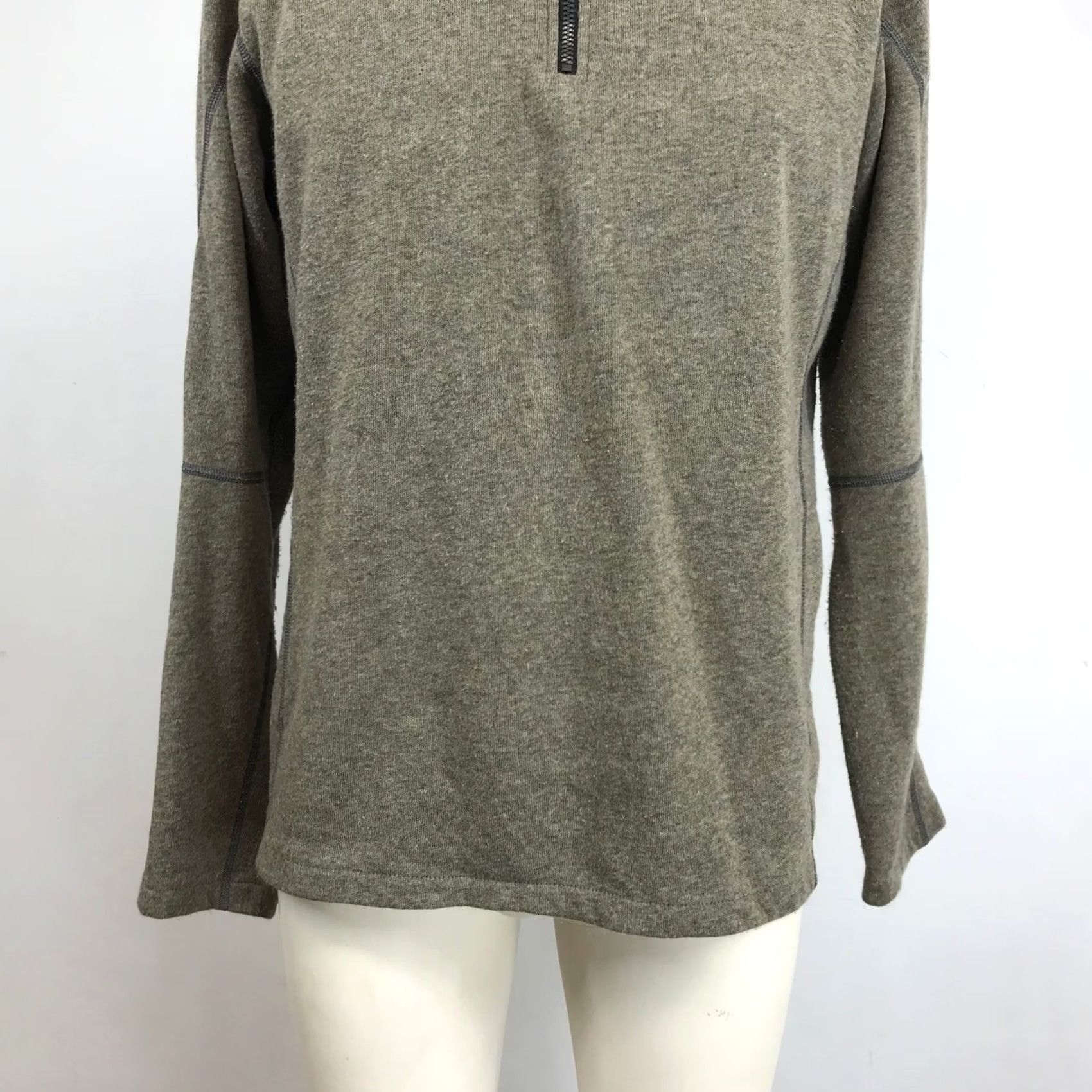 Olive Kuhl Kashmira Mens Large Quarter Zip Pullover Olive Green Heathered Fleece L Size US L / EU 52-54 / 3 - 3 Thumbnail