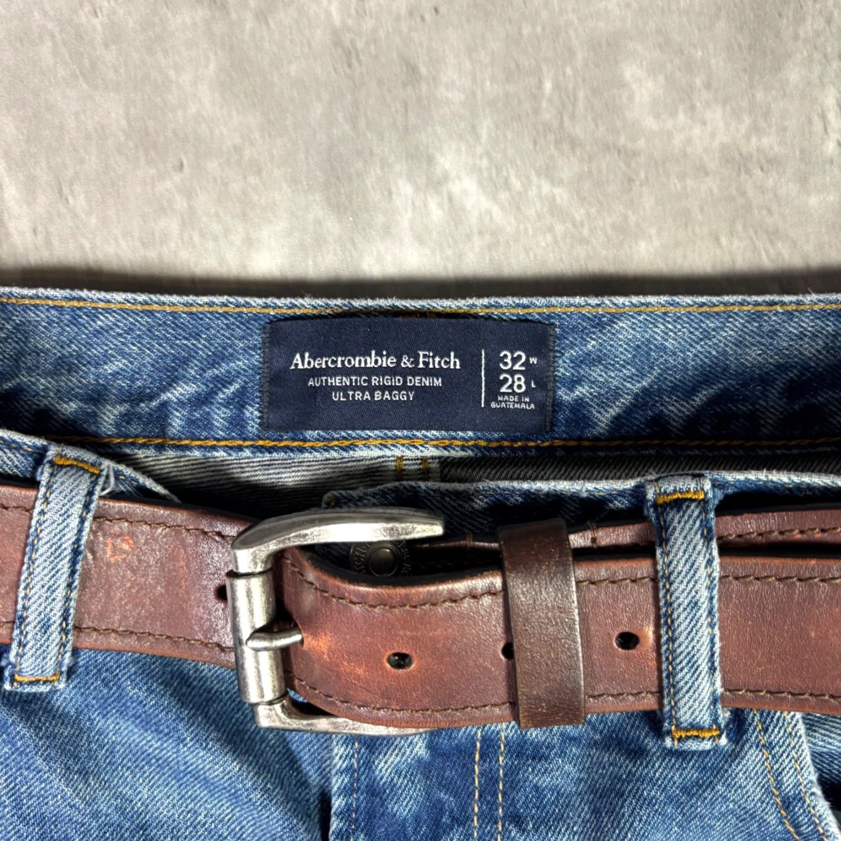 Abercrombie & Fitch Abercrombie & Fitch Jeans Mens Relaxed Wide-Leg Denim Blue 32x27 Baggy 5-Pocket Distressed Size US 32 / EU 48 - 8 Thumbnail